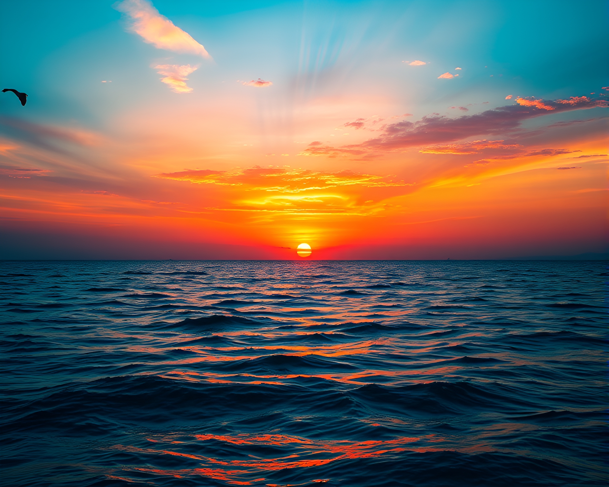 Breathtaking Sunset Serenity – free AI stock image