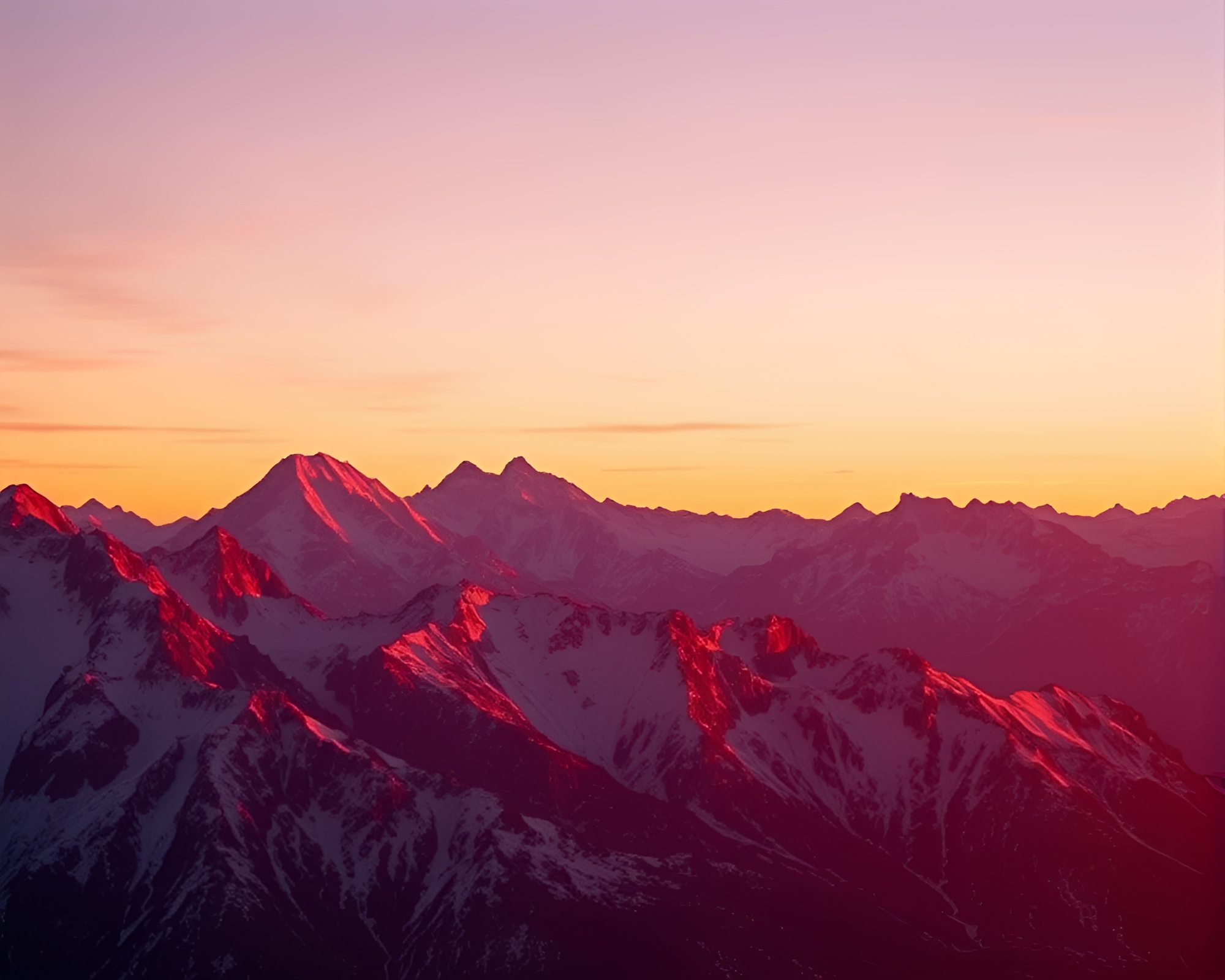Majestic Sunrise Over Mountain Peaks – free AI stock image