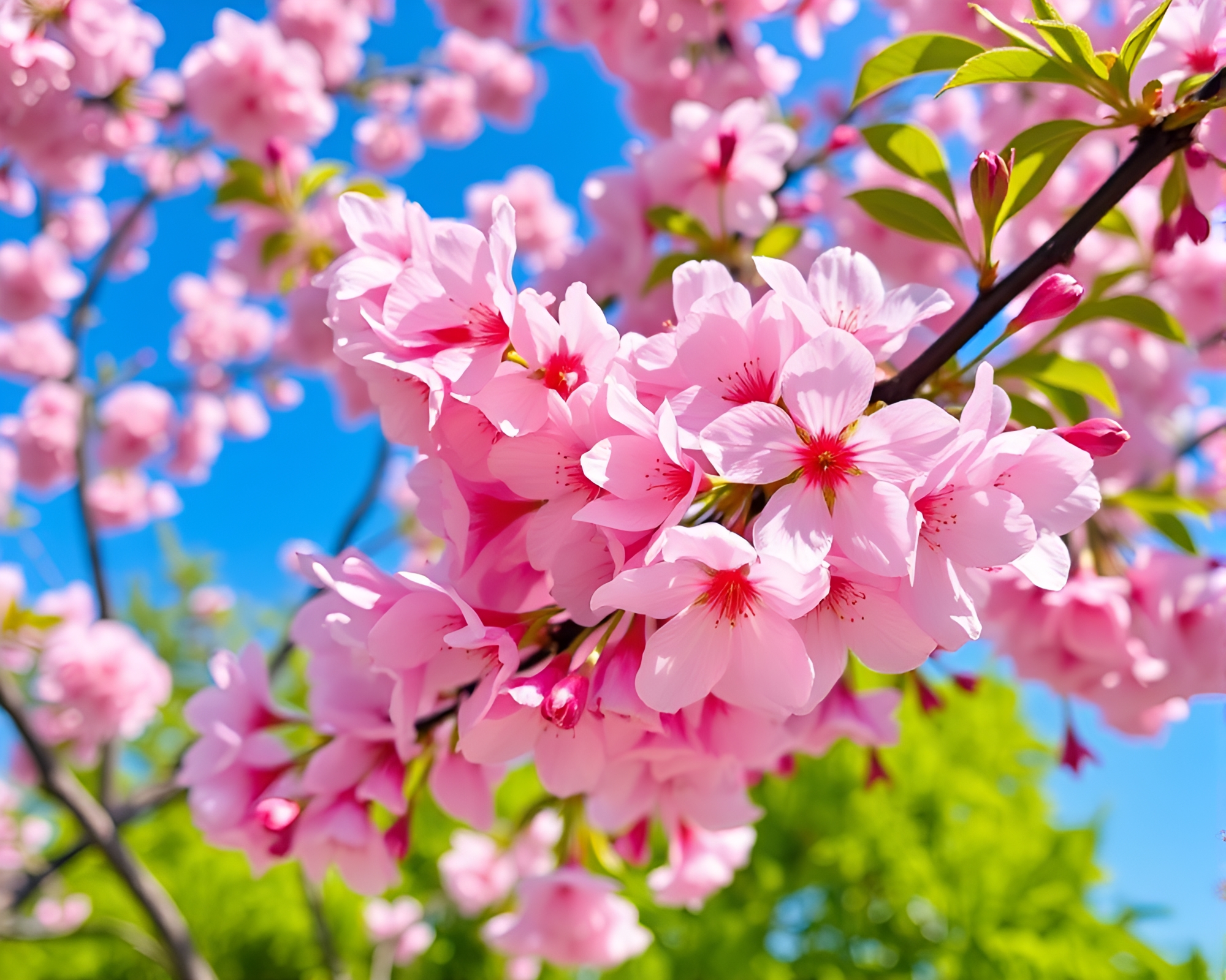 Beautiful Blooming Cherry Blossoms in Spring – free AI stock image