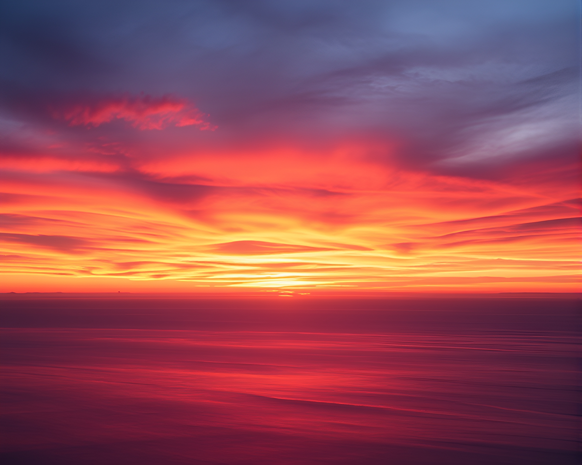 Stunning Sunset Over Vast Ocean Landscape – free AI stock image