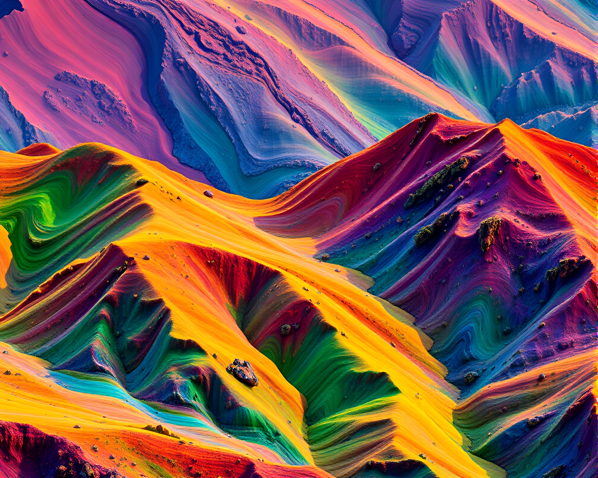 Vibrant Landscape in Abstract Artwork – free AI stock image