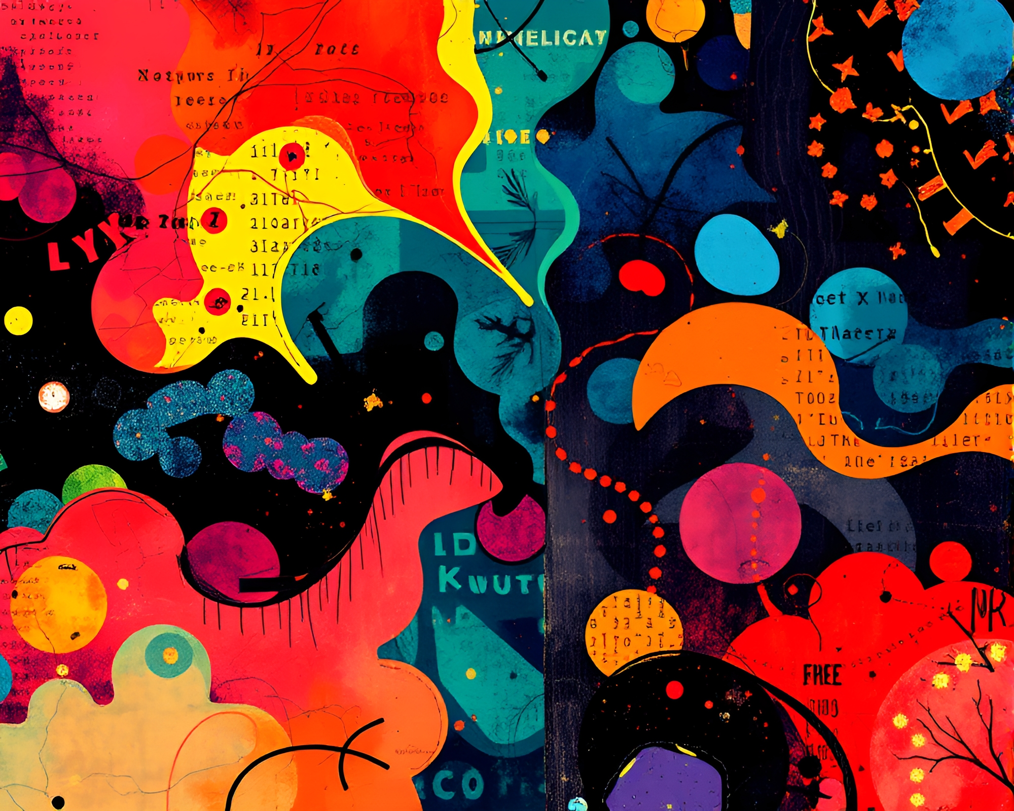Vibrant Abstract Patterns in Minimalist Artwork – free AI stock image