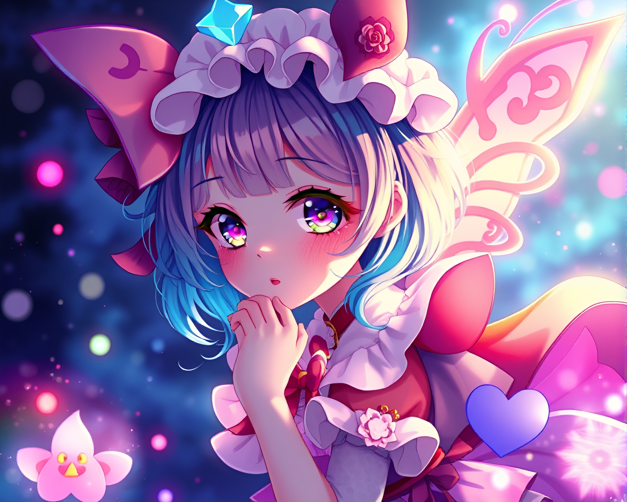 Vibrant Fantasy Portrait in Anime Style – free AI stock image