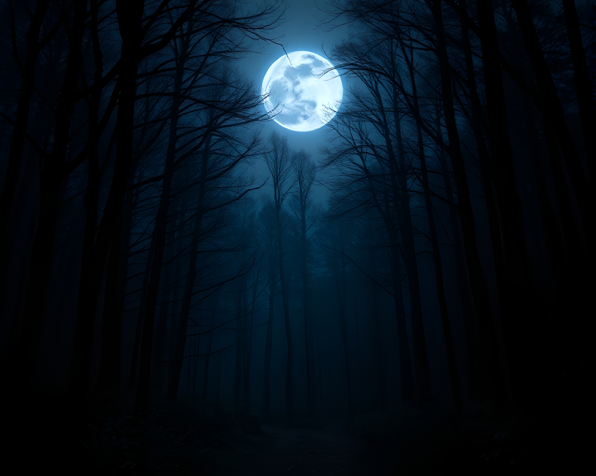 Enchanted Forest under Moonlight – free AI stock image