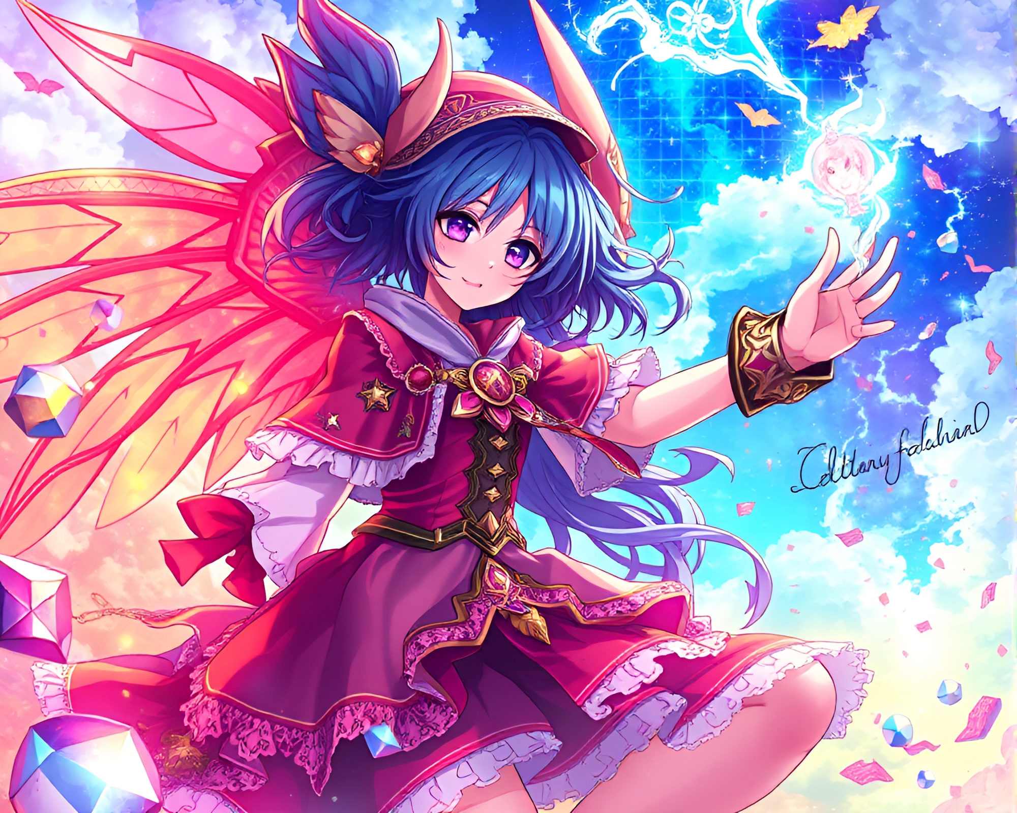 Vibrant Fantasy Illustration in Anime Style – free AI stock image