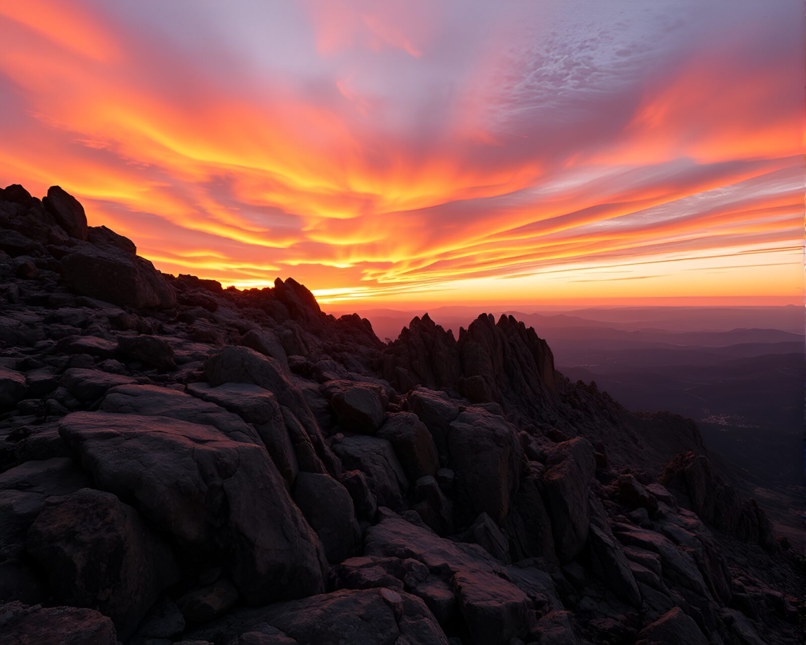 Captivating sunset painting the sky with orange and pink hues