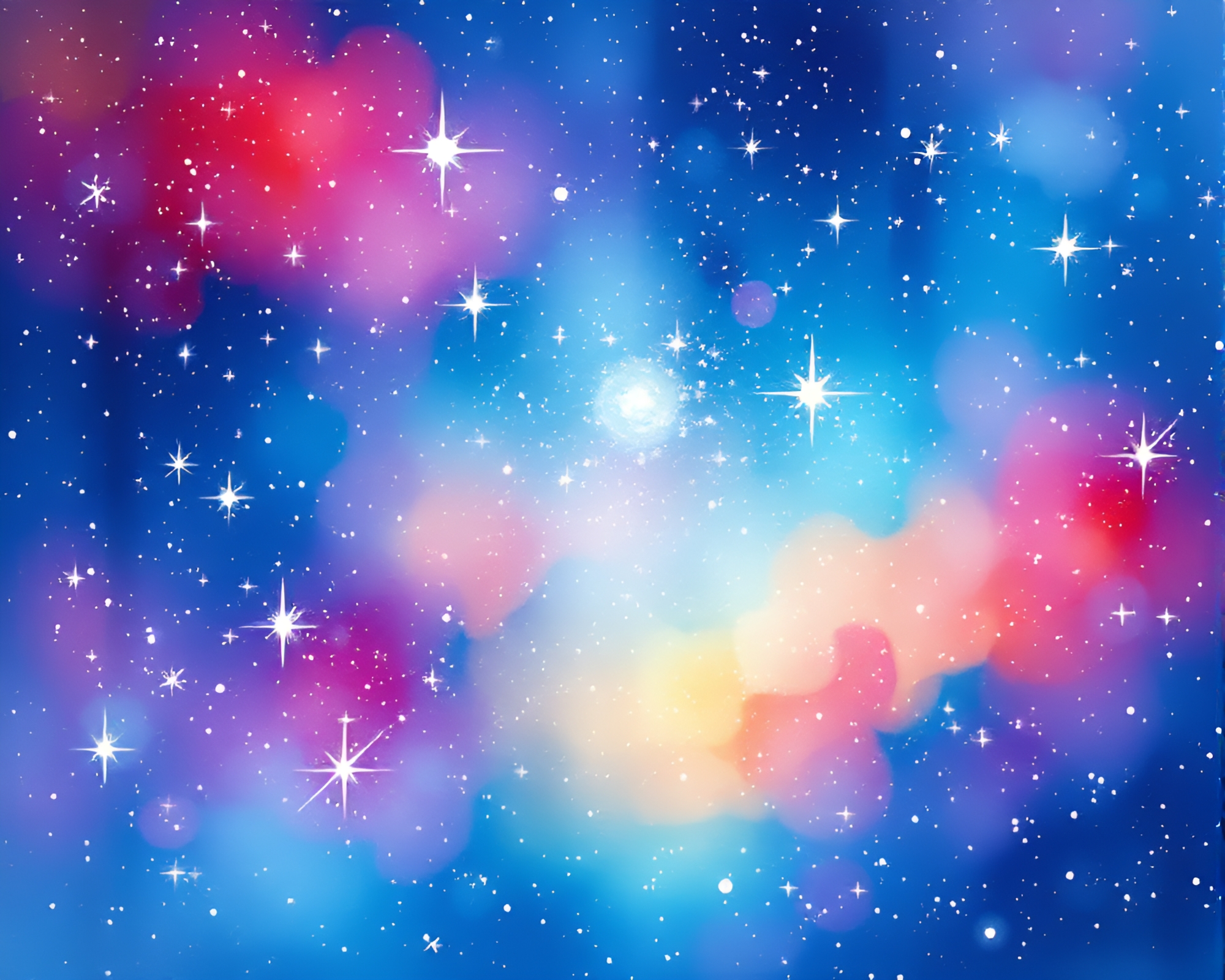 Enchanting Night Sky in Vibrant Watercolor Art – free AI stock image