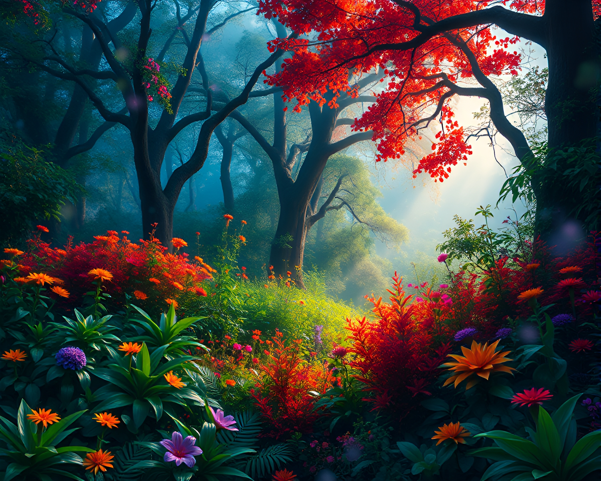 Vibrant Nature in Abstract Style – free AI stock image