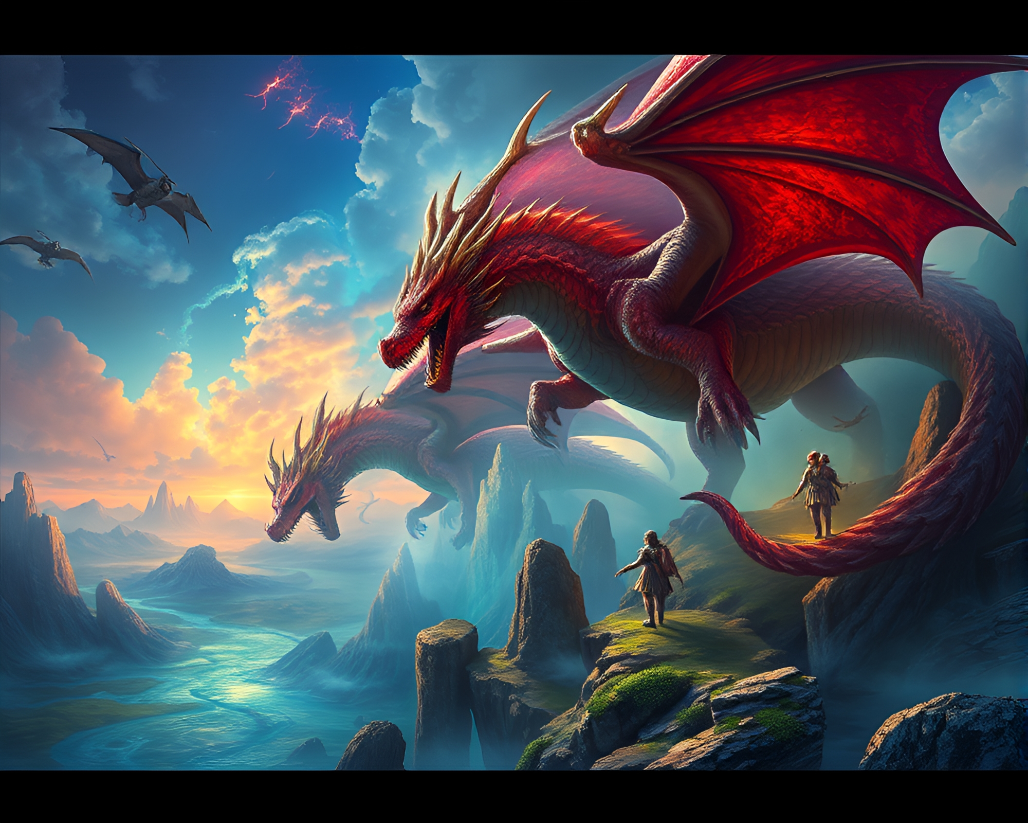 Vibrant Fantasy Illustration: A Burst of Colors – free AI stock image
