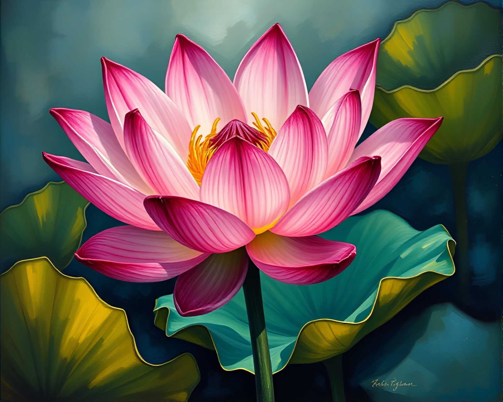 Colorful lotus flower artwork showcasing vibrant colors and intricate details