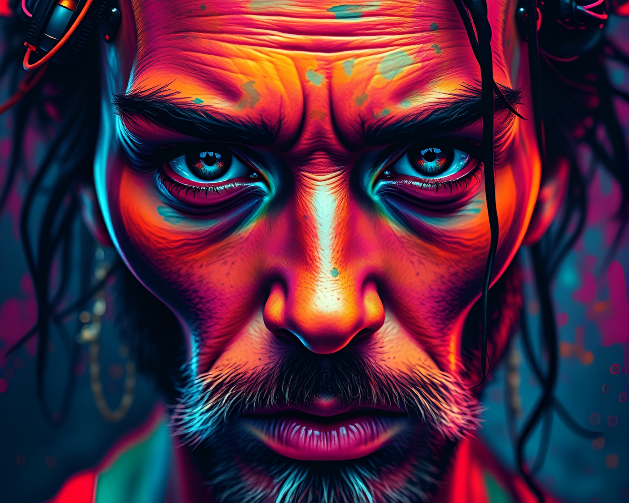 Vibrant Abstract Portrait | Colorful Style – free AI stock image