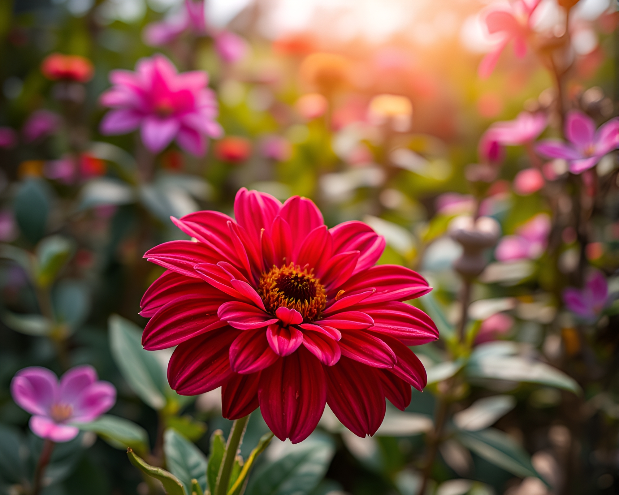Vibrant Flower in a Botanical Garden Setting – free AI stock image