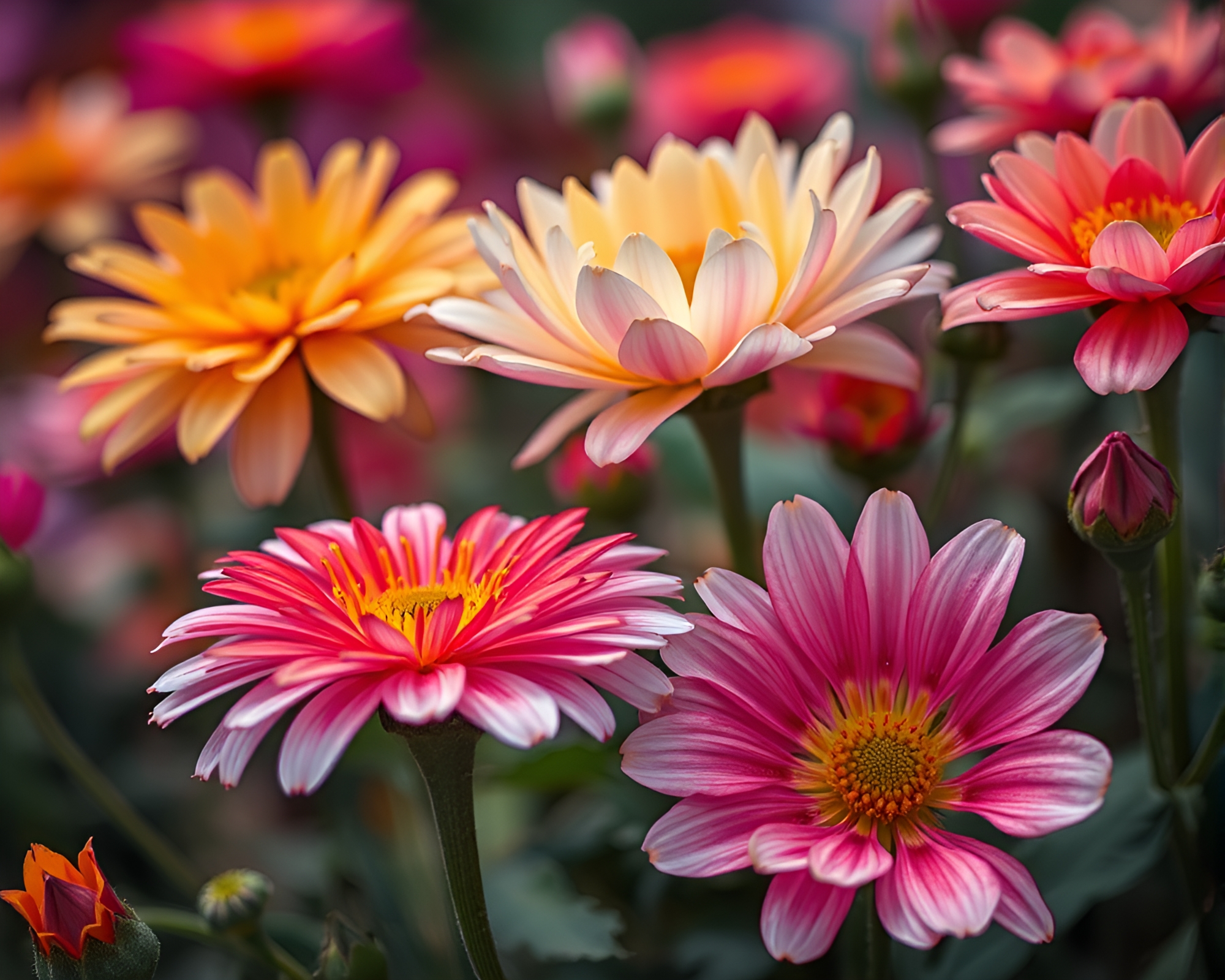 Vibrant flowers showcased in exquisite watercolor style – free AI stock image