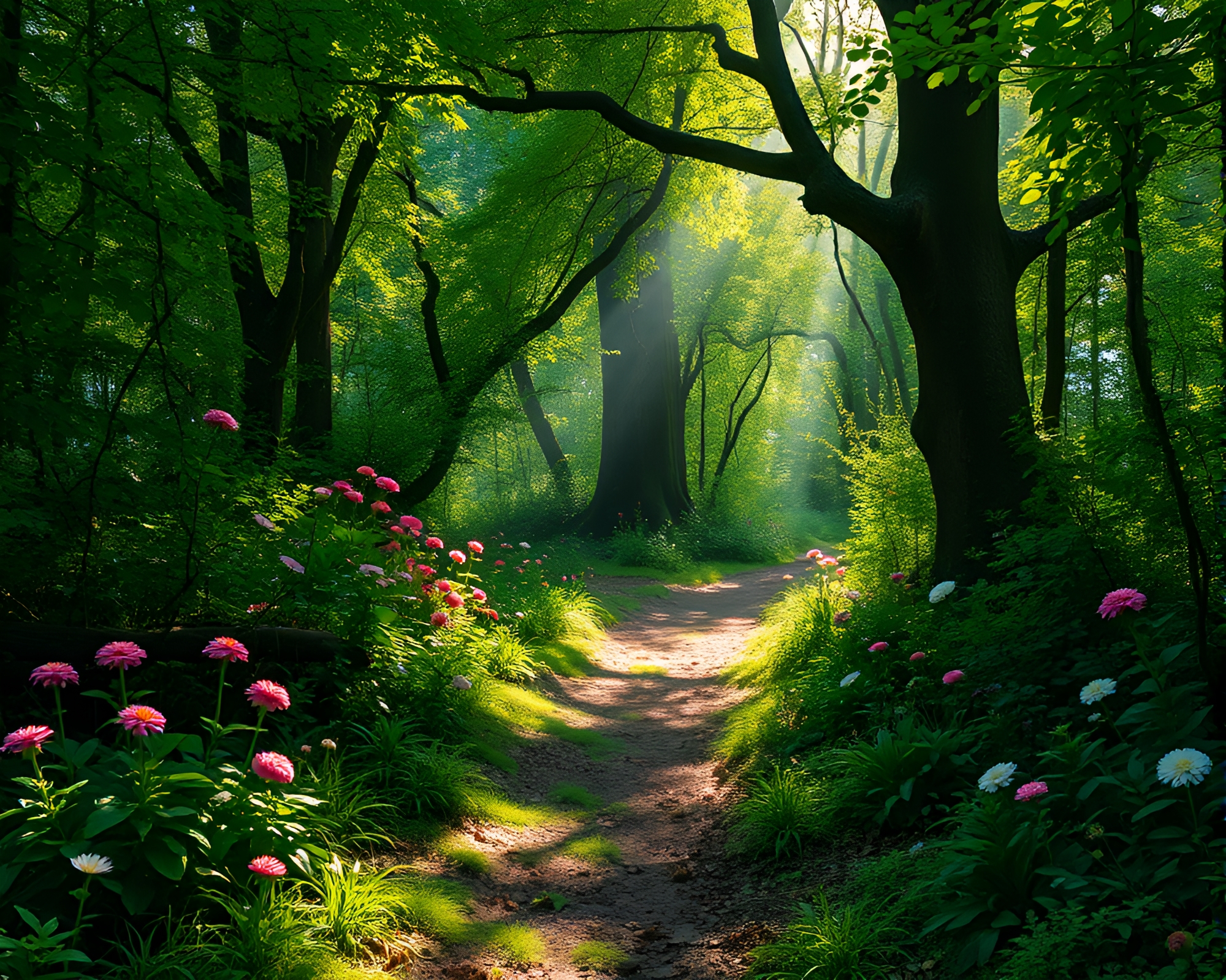 Enchanted Forest Path – free AI stock image