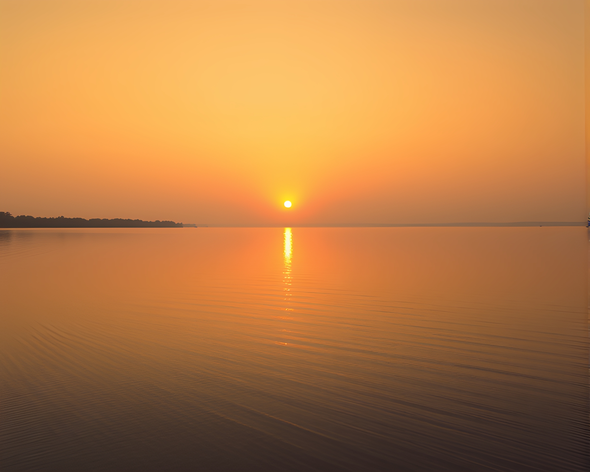 Serene Sunset over Tranquil Lake – free AI stock image