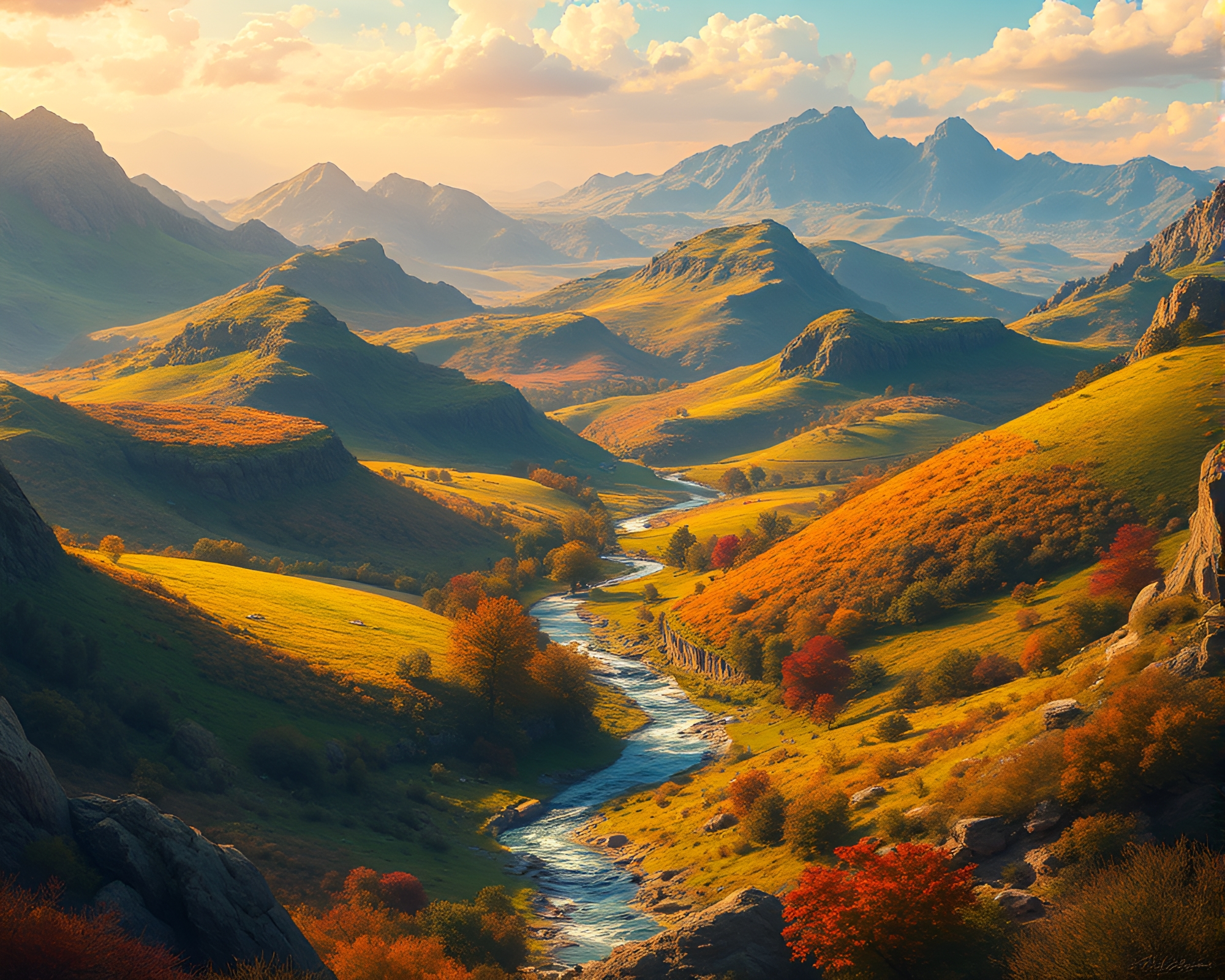 Striking Landscape Scene in Realistic Style – free AI stock image