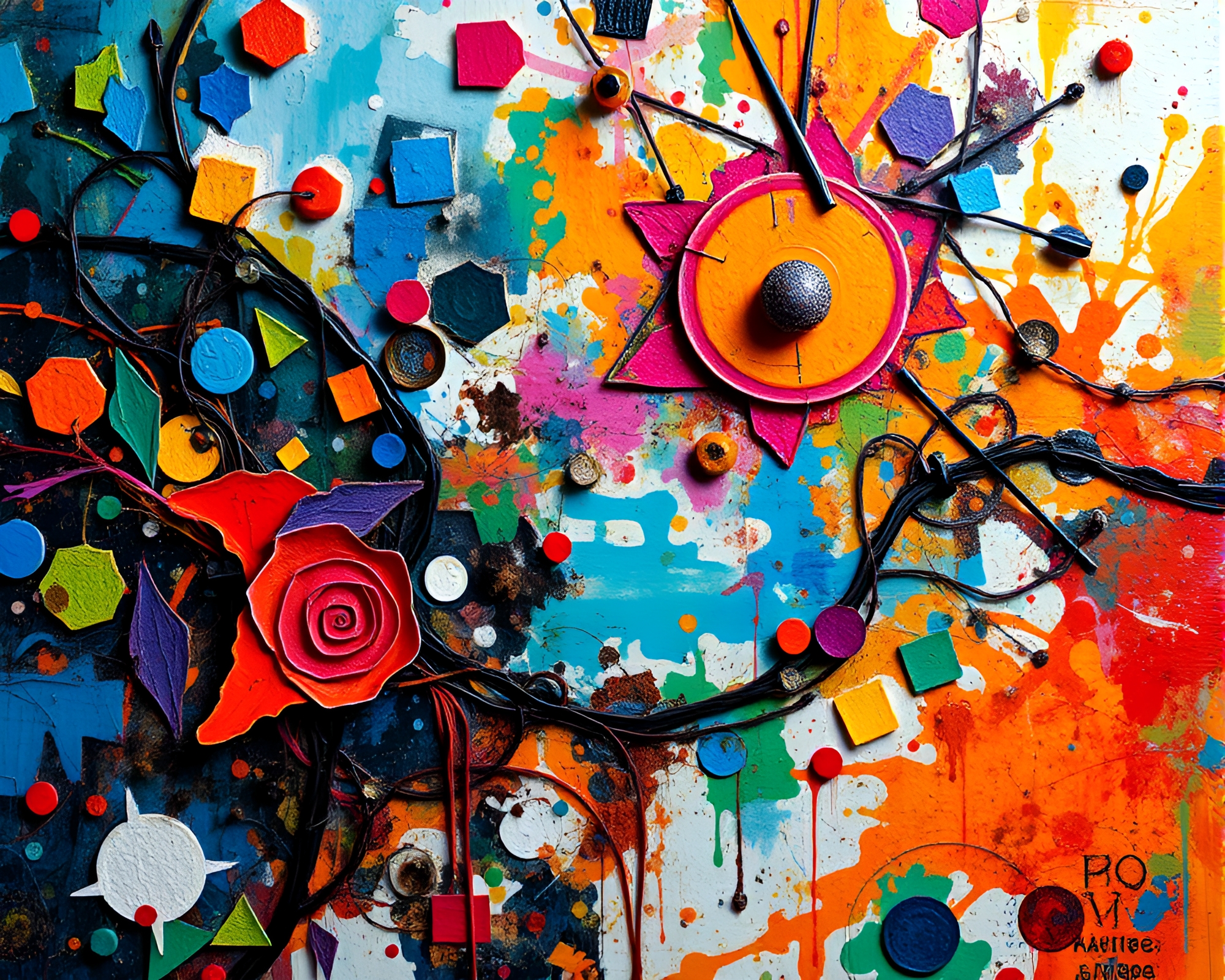 Vibrant Abstract Artwork with Intricate Details – free AI stock image