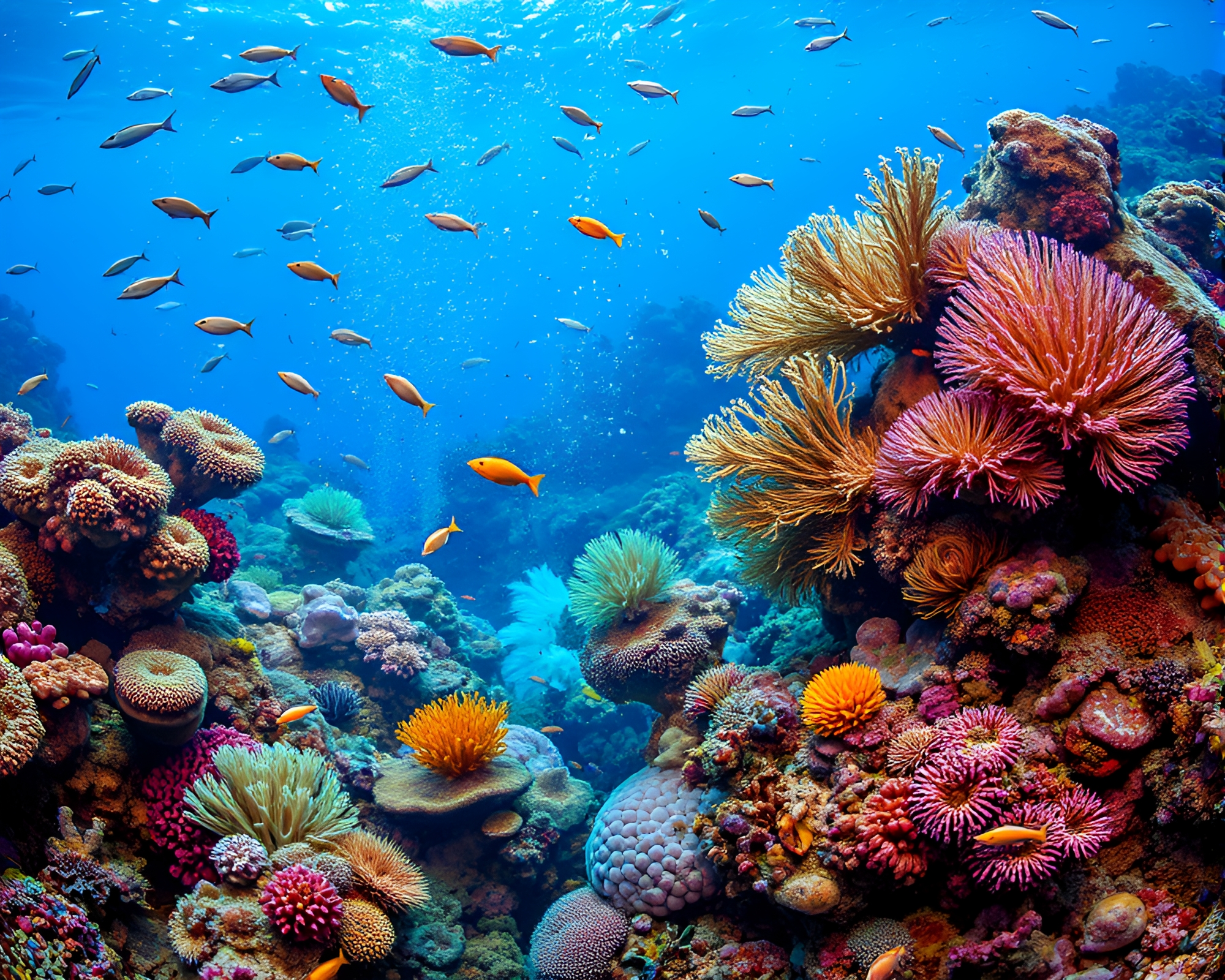 Vibrant Coral Reef Underwater Oasis – free AI stock image