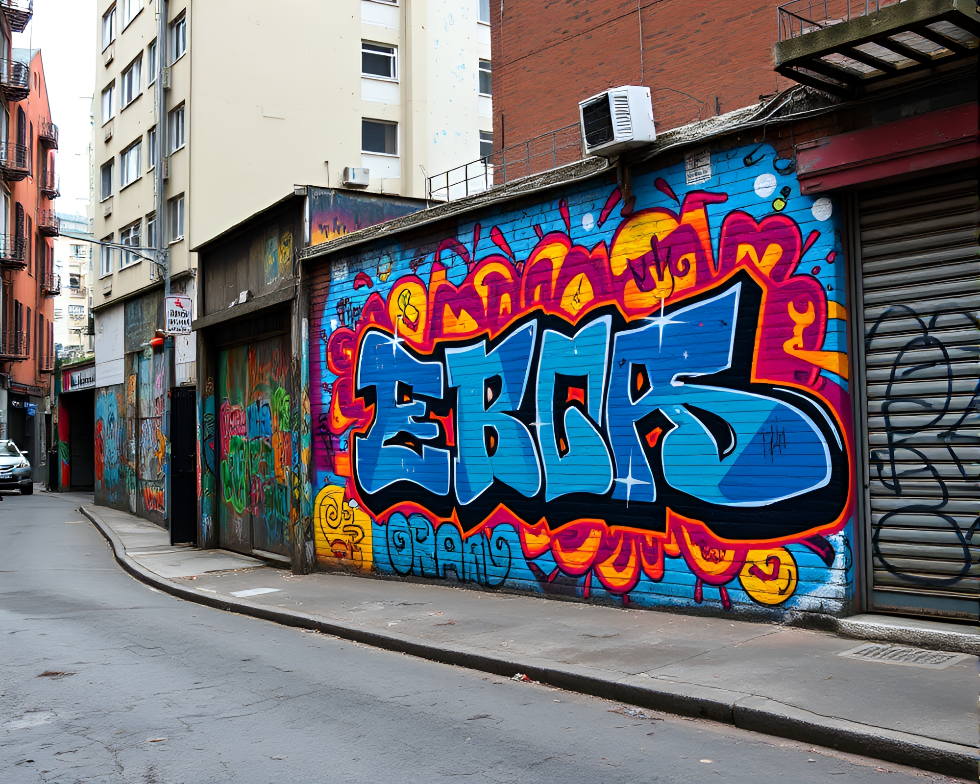 Vibrant Street Art in Urban Setting – free AI stock image