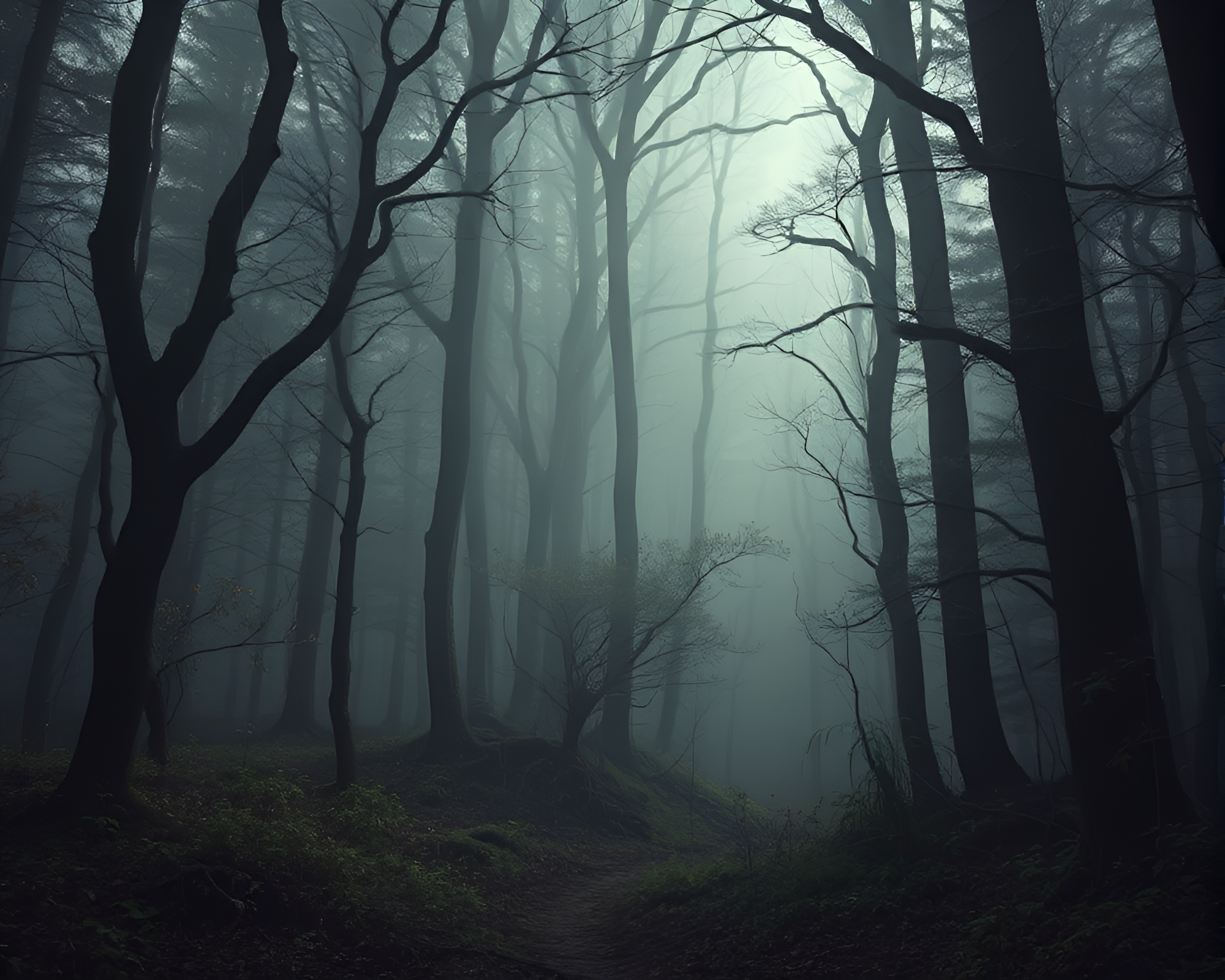 Enigmatic Forest Mystery Unveiled – free AI stock image