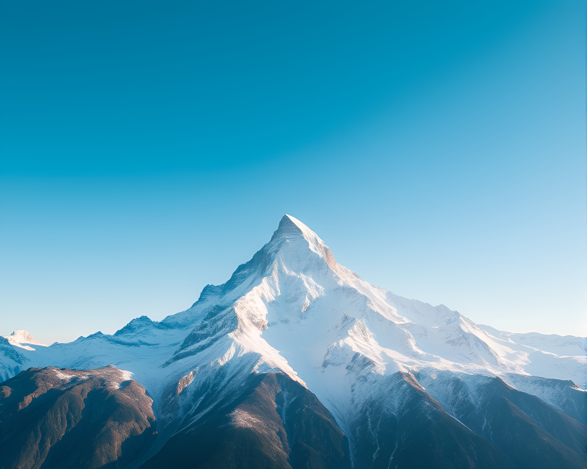 Majestic Snowy Mountain Peak – free AI stock image