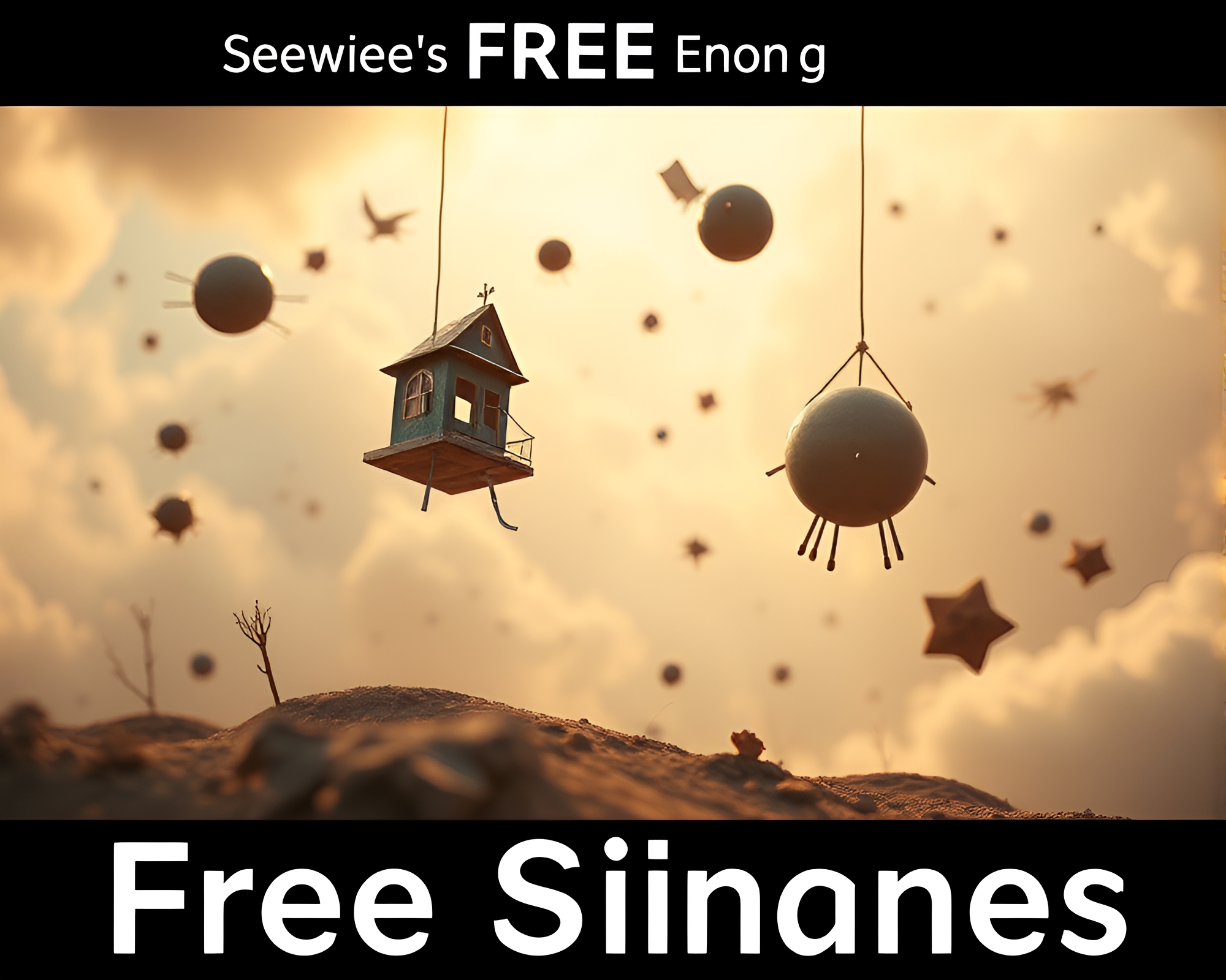 Surreal Dreamworld in Suspended Animation Enthralls Beholders – free AI stock image