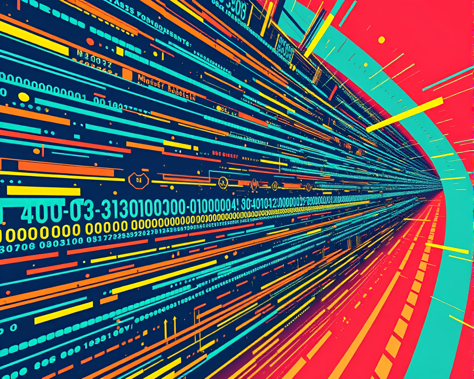 Bold Pop Art Digital Data Stream – free AI stock image
