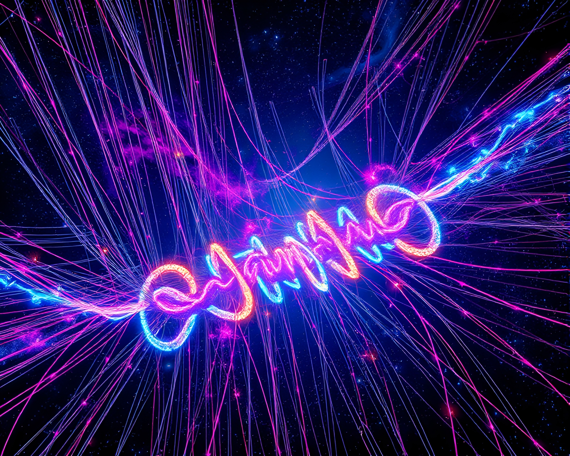 Vibrant Cosmic String Tapestry Woven with Neon Graffiti – free AI stock image