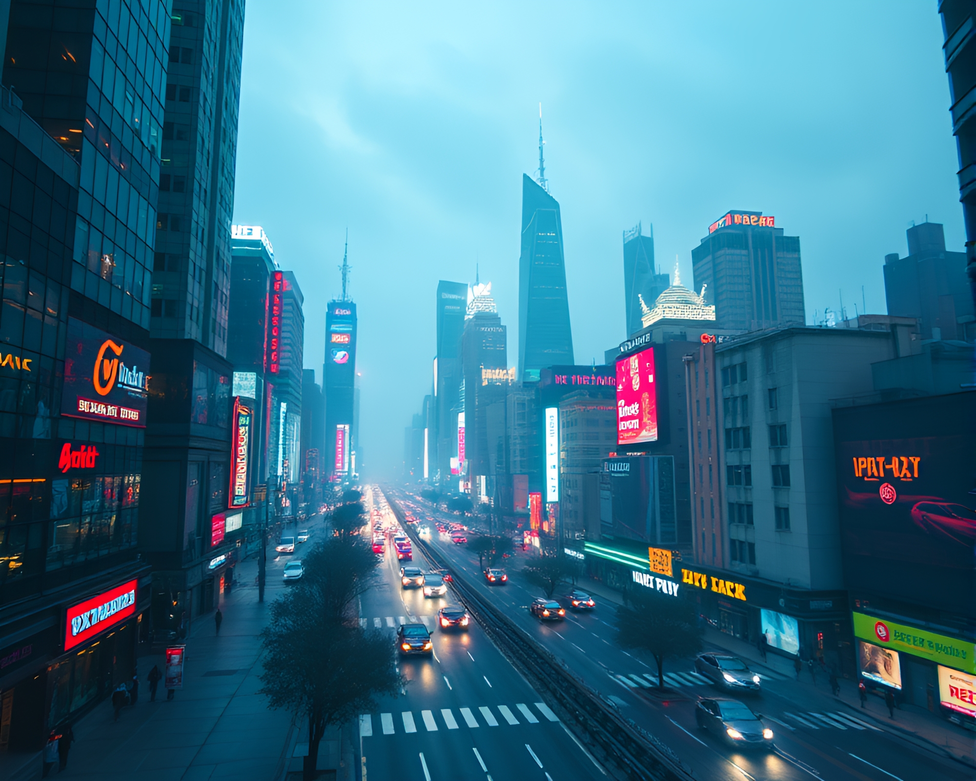 Futuristic Neon Lights and Dystopian Embroidery Pattern Time-lapse – free AI stock image