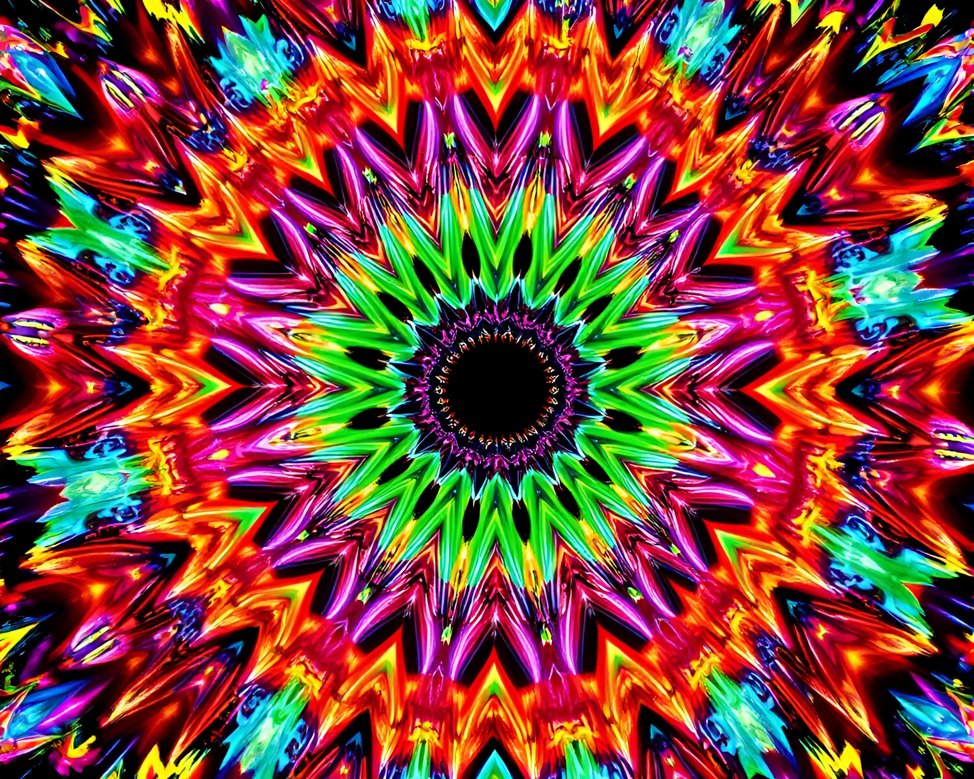 Mesmerizing Futuristic 3D Visuals Kaleidoscope Artwork – free AI stock image