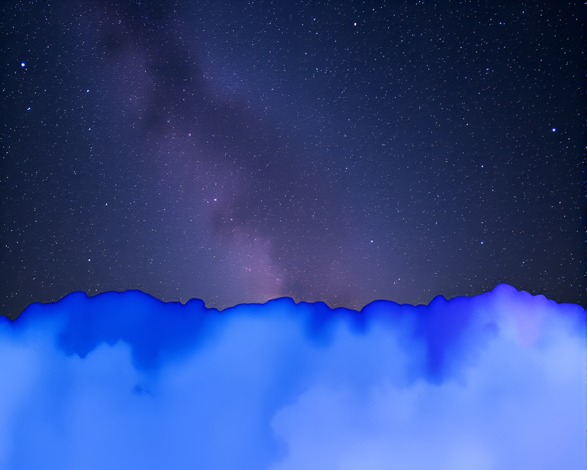 Infinite Starfield Backdrop and Serene Watercolor Splash – free AI stock image