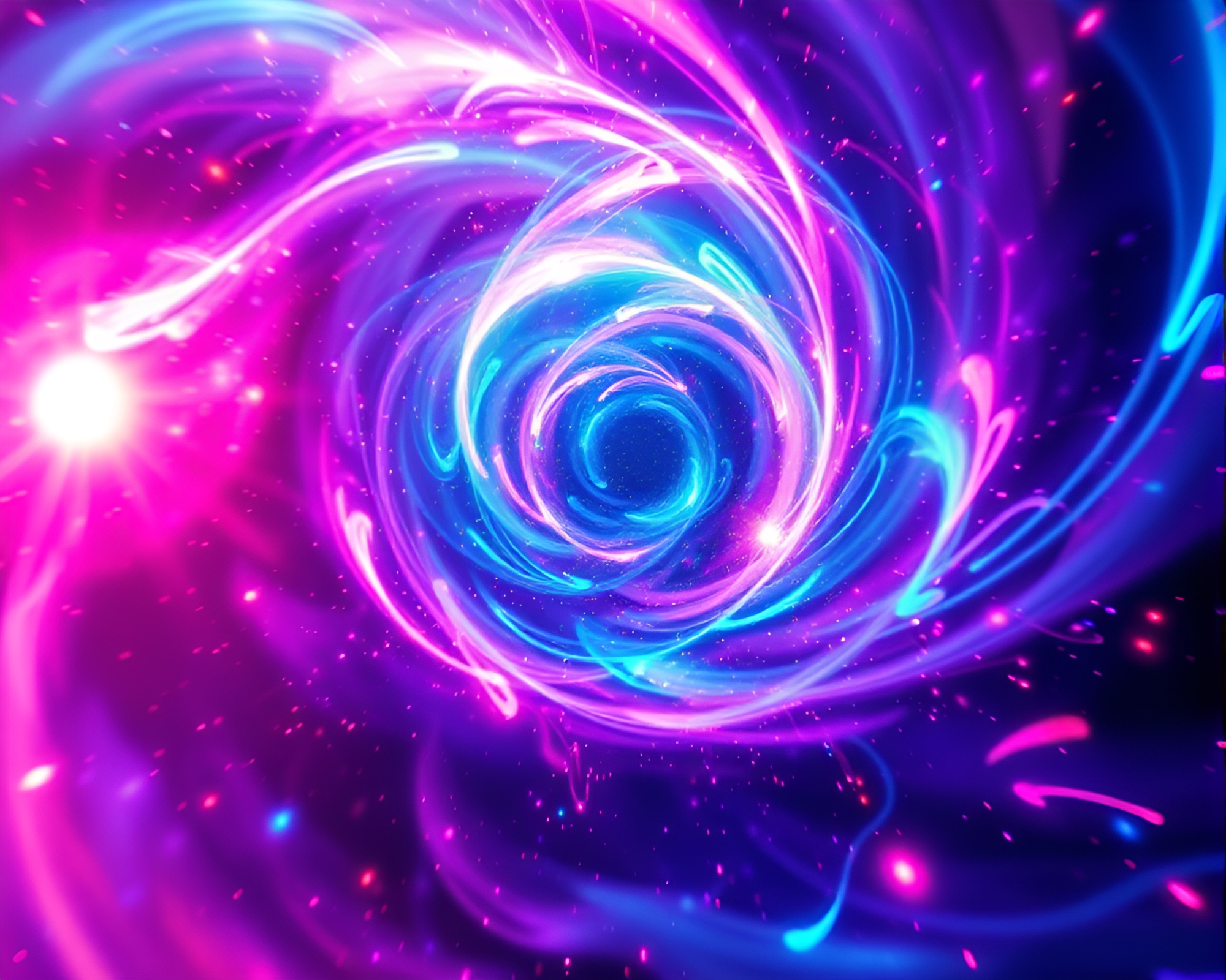 Otherworldly Quantum Vortex in Neon Lights – free AI stock image