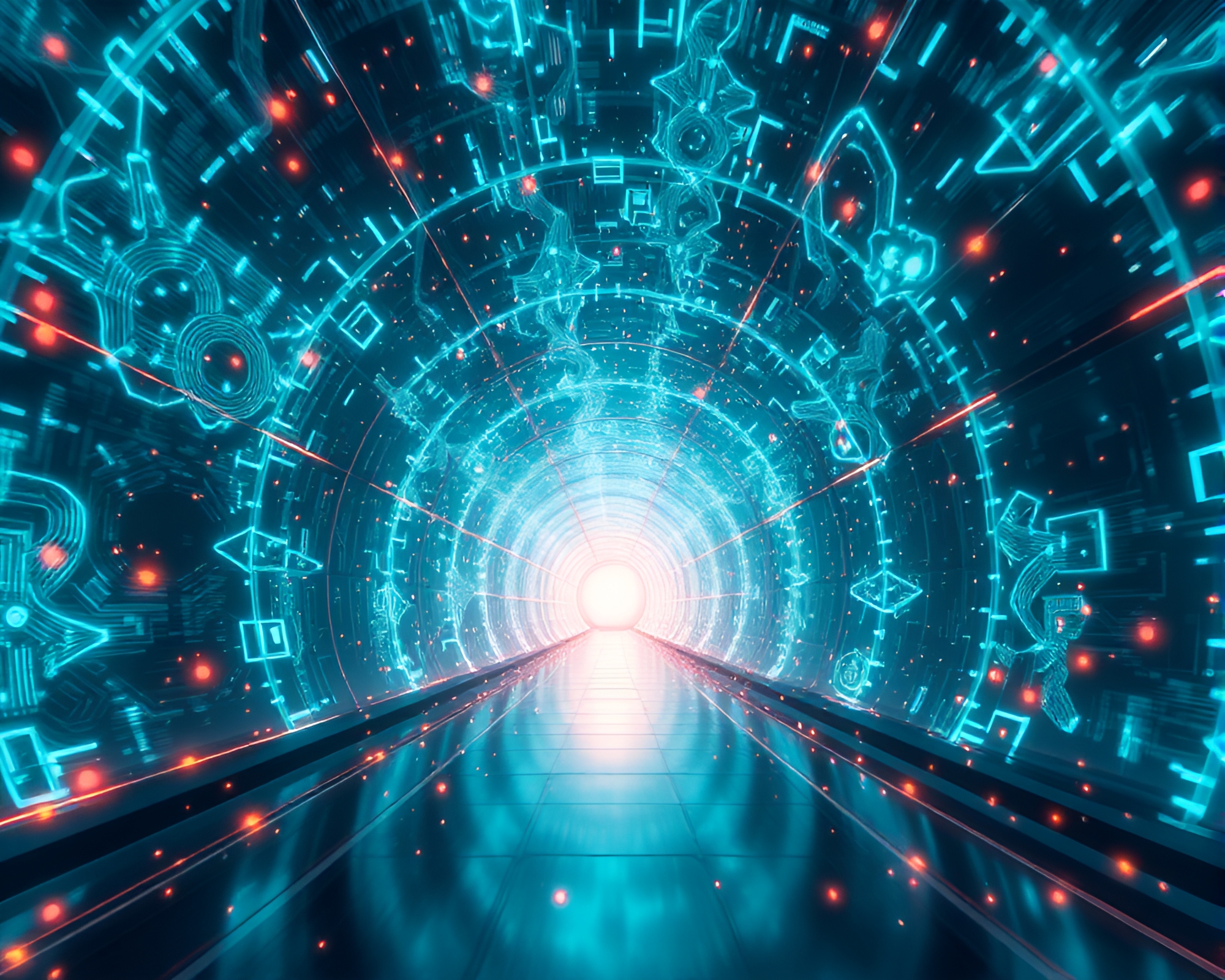 Enchanting Anime-Inspired Light Tunnel with Kinetic Patterns – free AI stock image