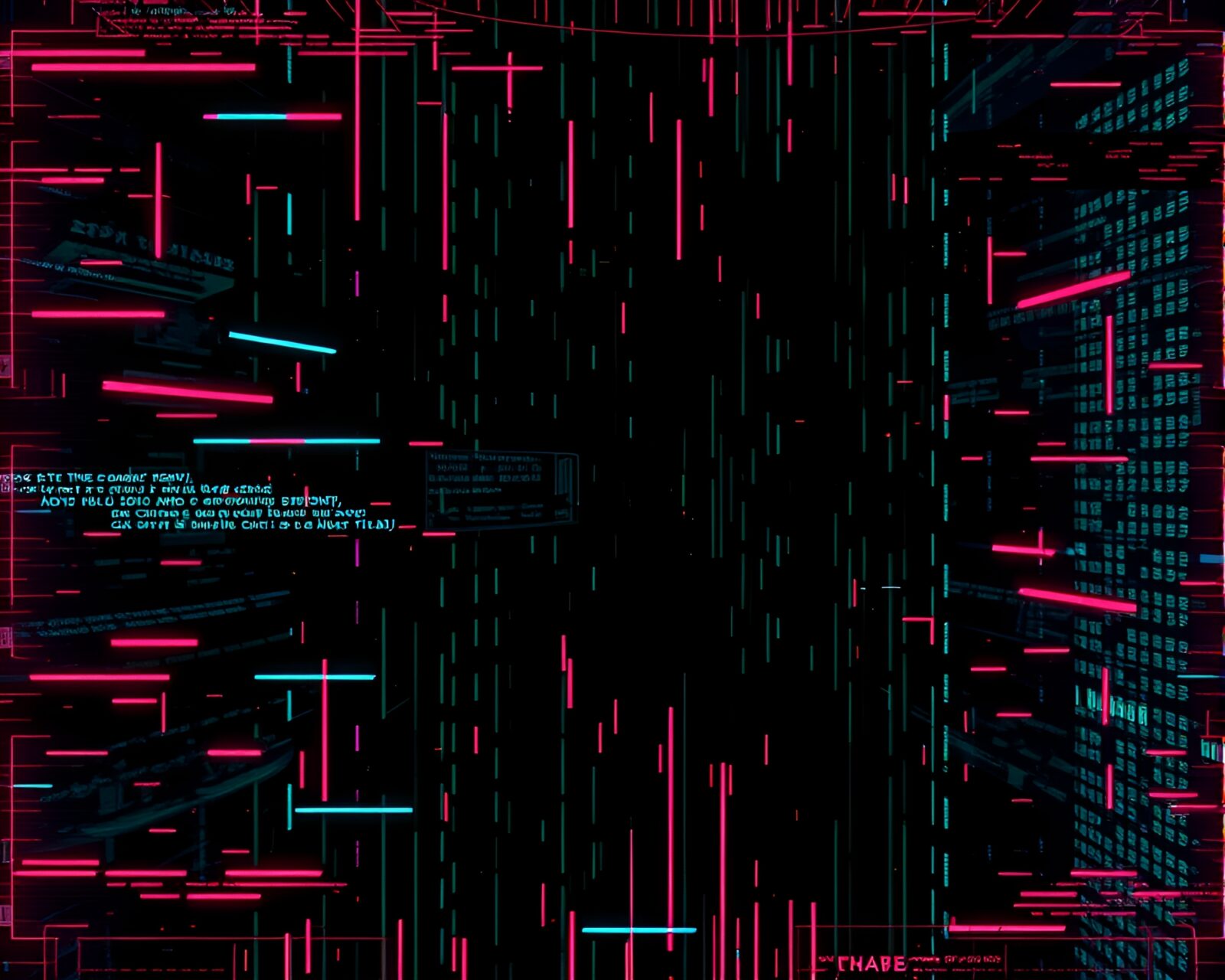 8-bit glitch art of digital data stream in noir setting