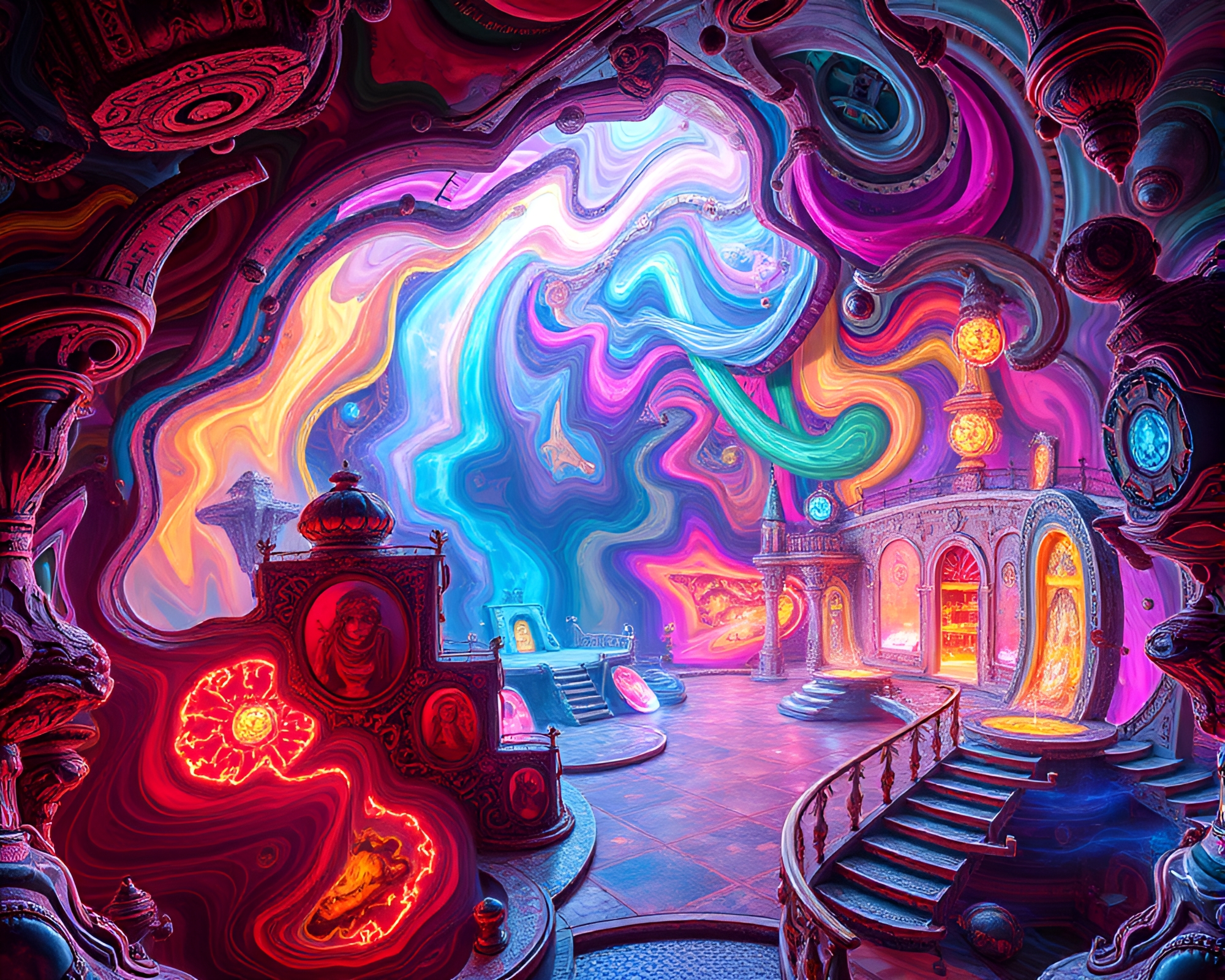 Enchanting Futuristic Memory Palace: A Modern Art Masterpiece – free AI stock image