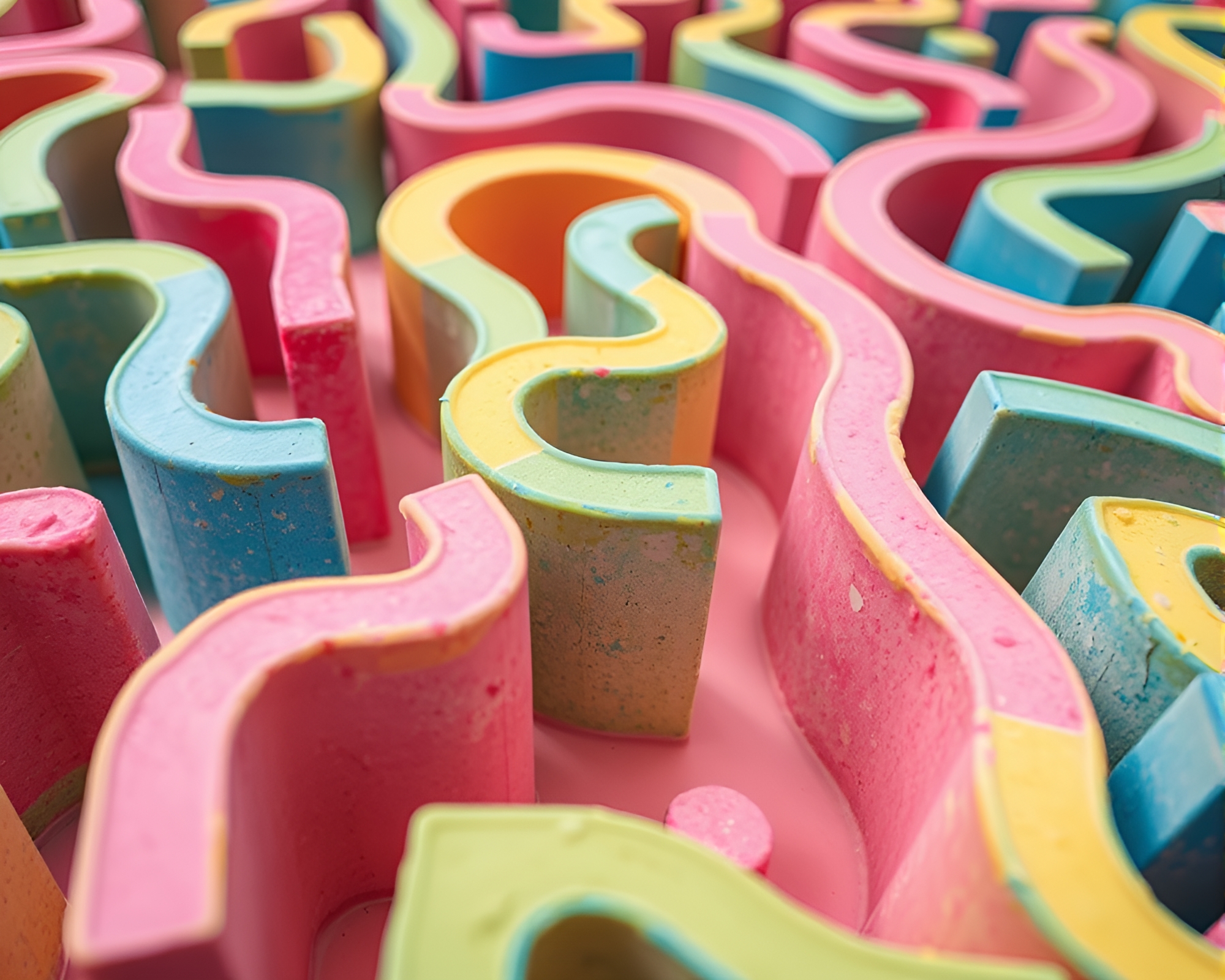 Vibrant Candy-Colored Maze in Stunning Macro Photography – free AI stock image