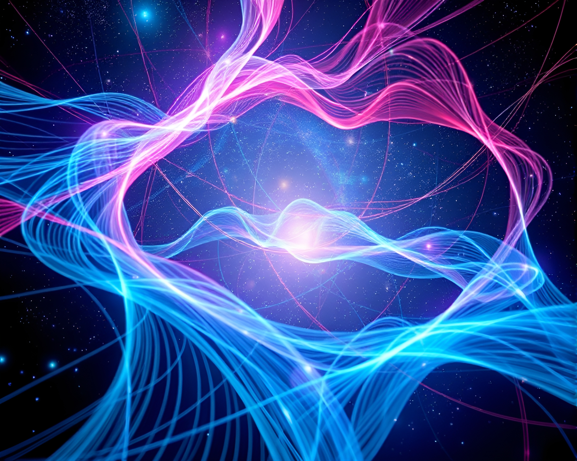 Colorful Cosmic String Tapestry in Space – free AI stock image