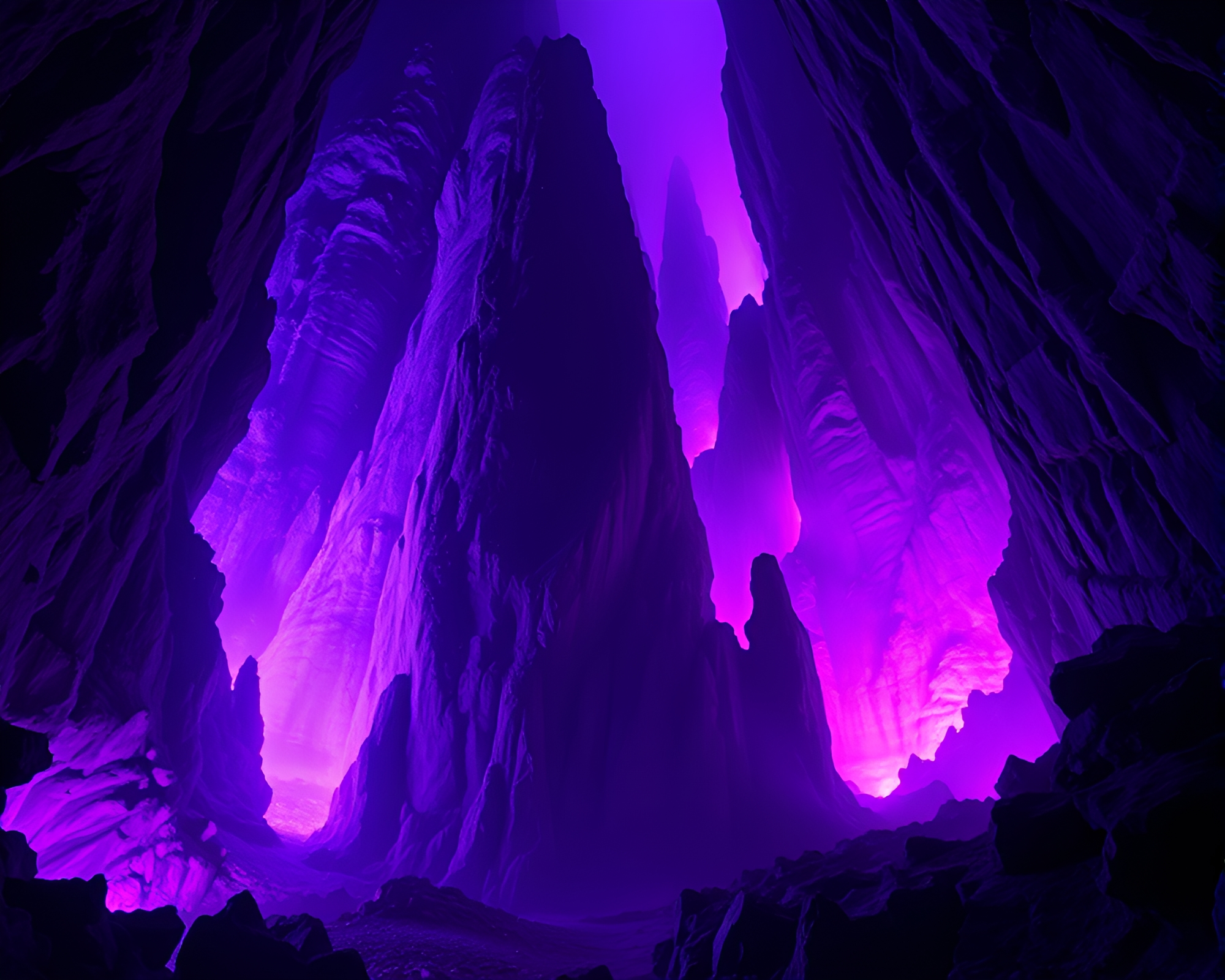 Ethereal Obsidian Canyon: Mystical Anime Fantasy Landscape – free AI stock image