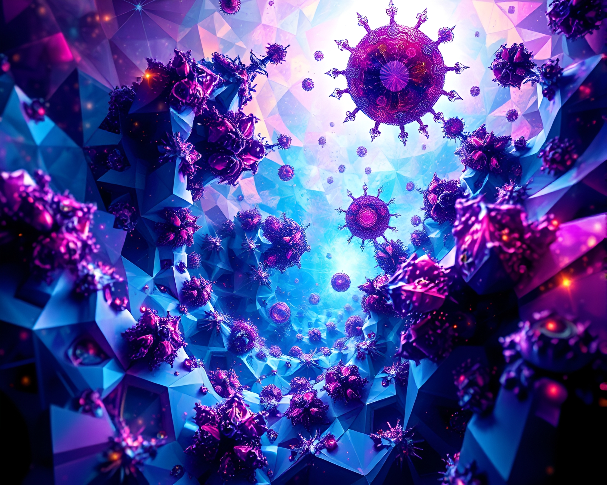 Mesmerizing Fractal and Photomontage Collage Artwork – free AI stock image