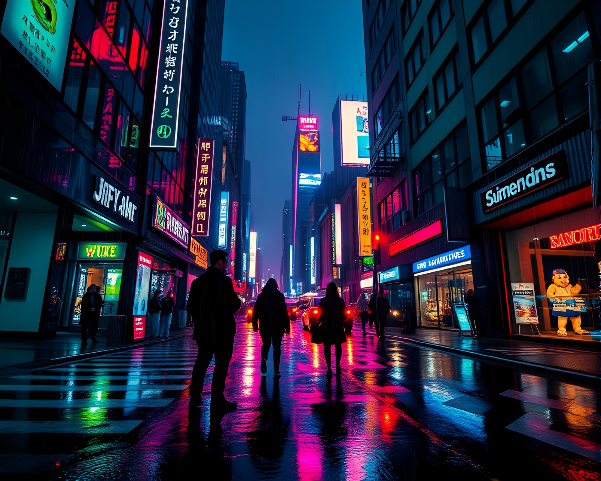 Captivating Noir Cityscape Time-lapse with Vibrant Pop Art Style – free AI stock image