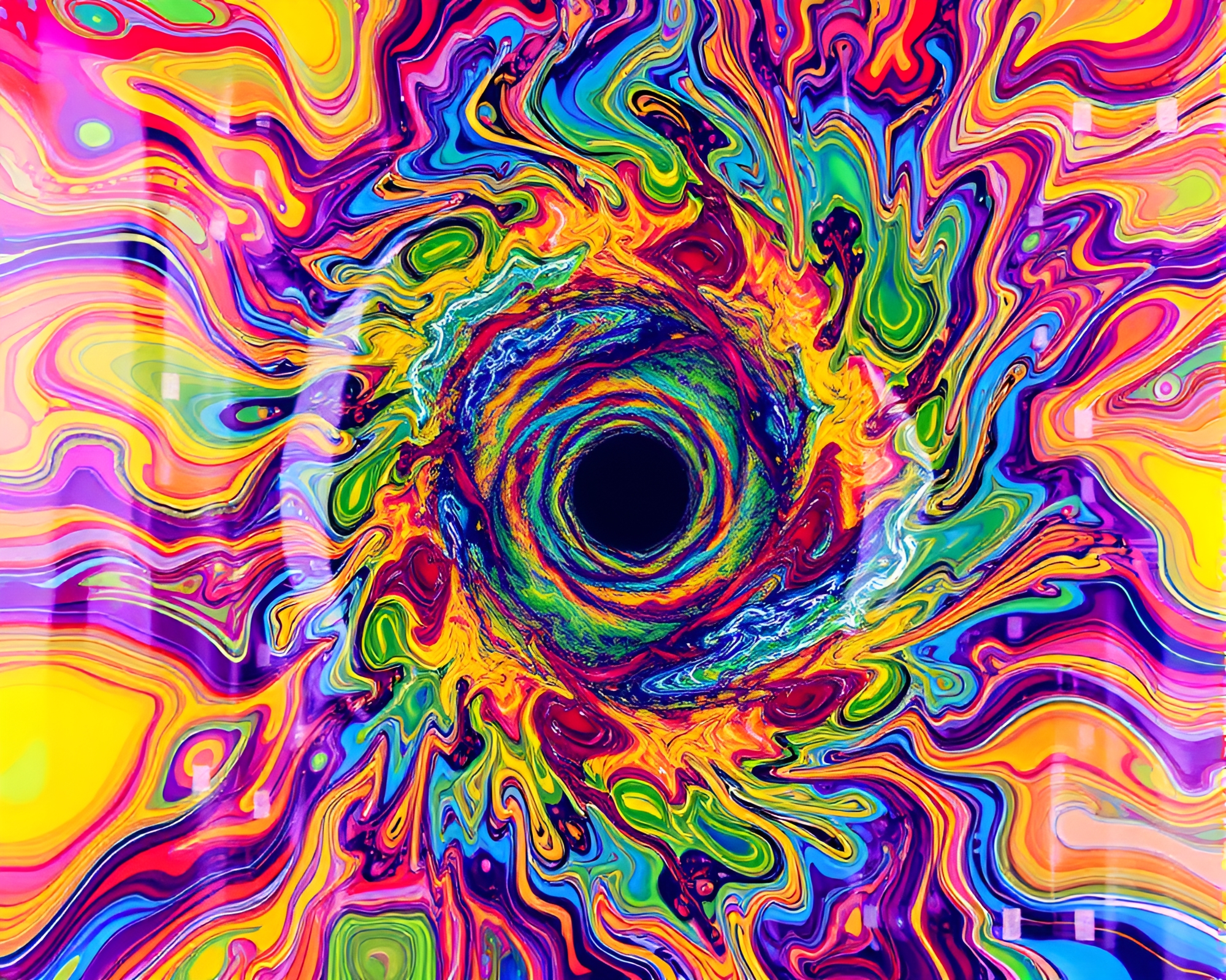 Mesmerizing Quantum Vortex of Jubilant Acrylic Colors – free AI stock image