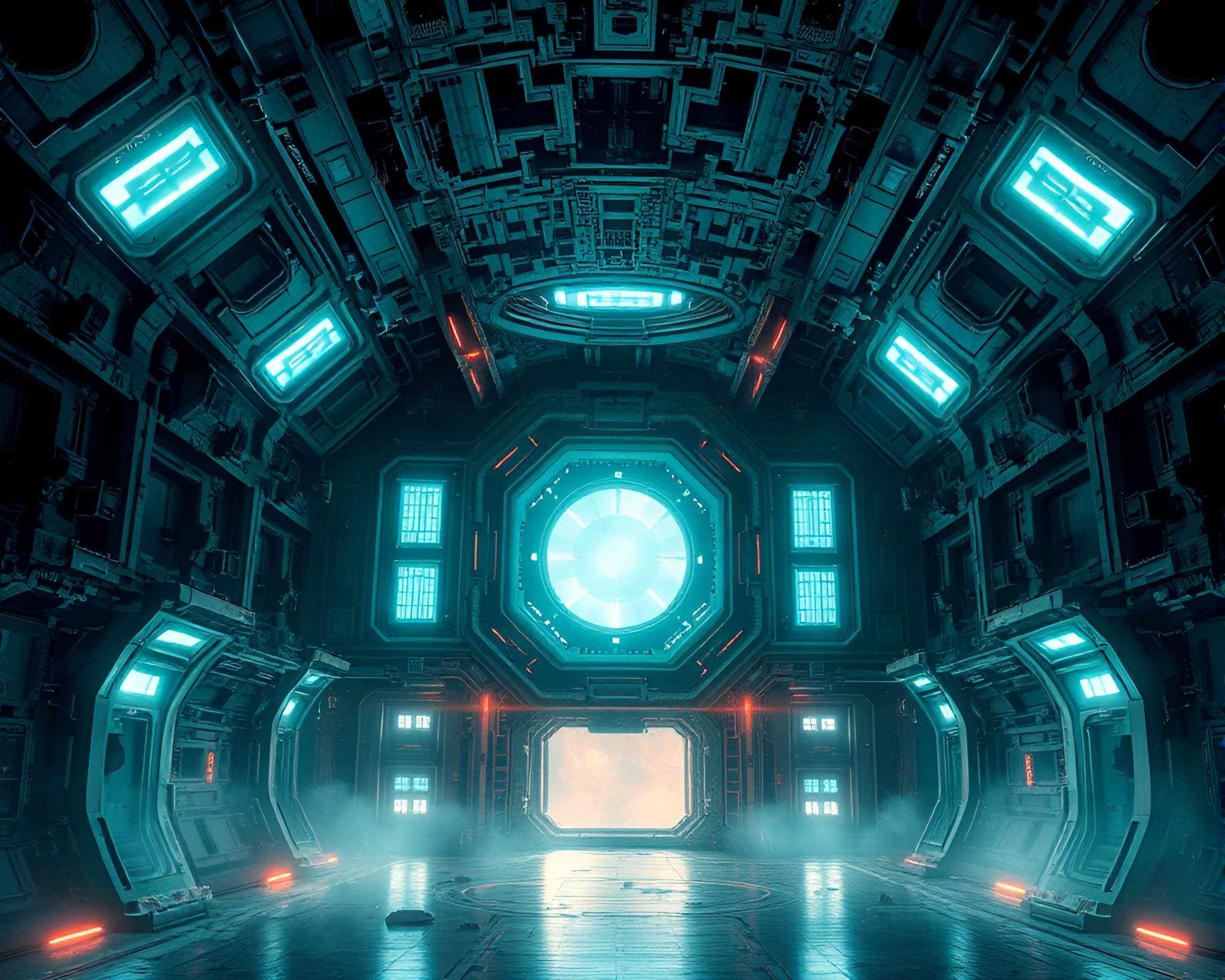 Ethereal Abandoned Space Station Shrouded in Mystery – free AI stock image