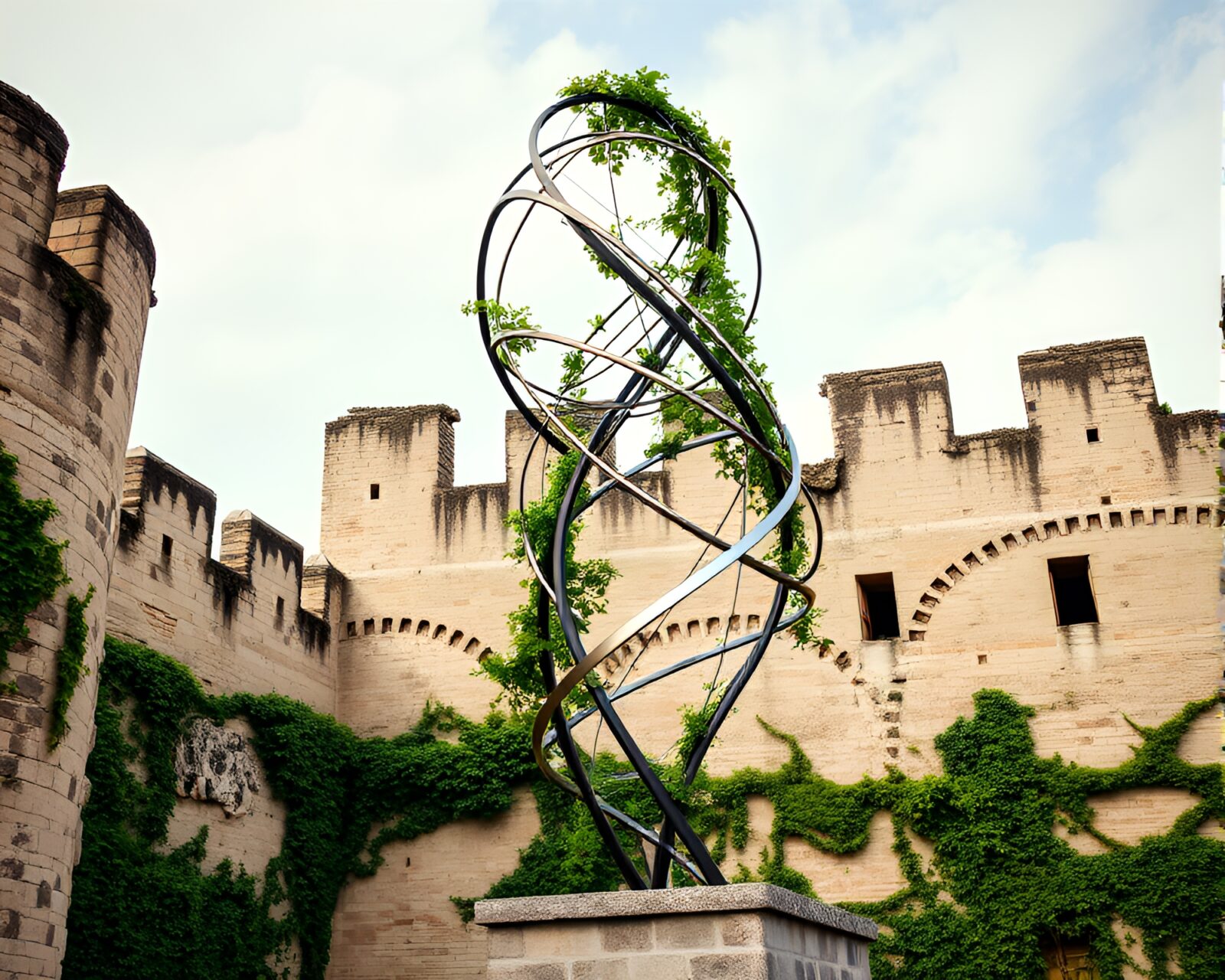 A captivating blend of modern art and ancient history