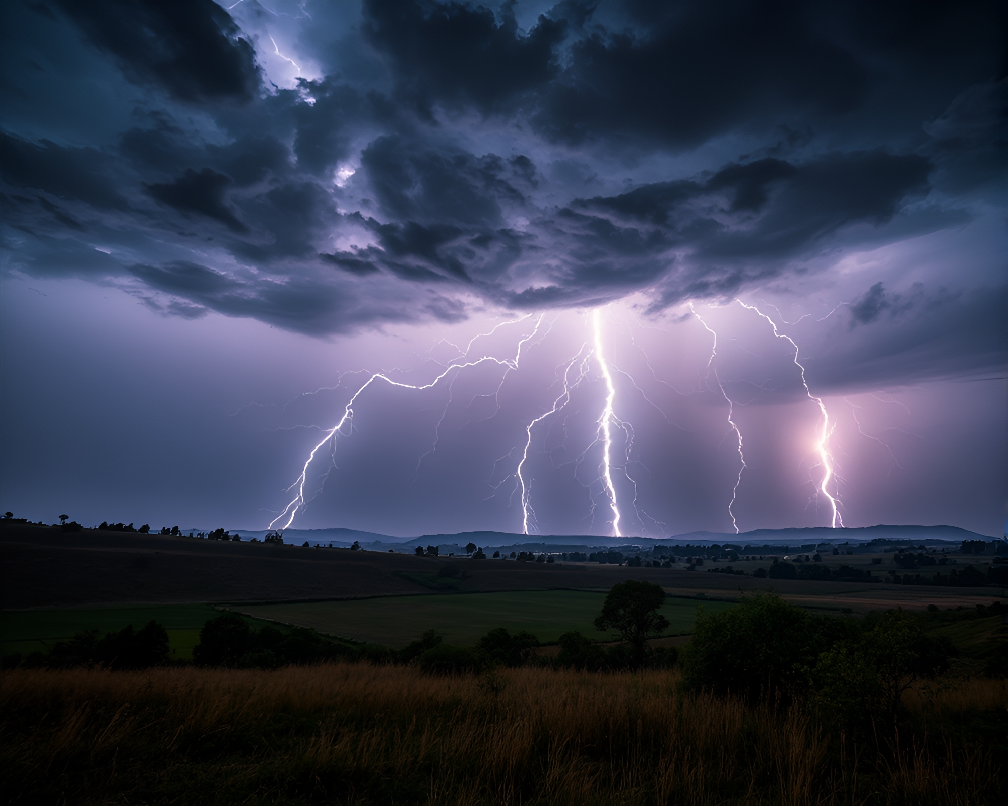 Majestic Thunderstorm Lighting Up Nature’s Canvas – free AI stock image