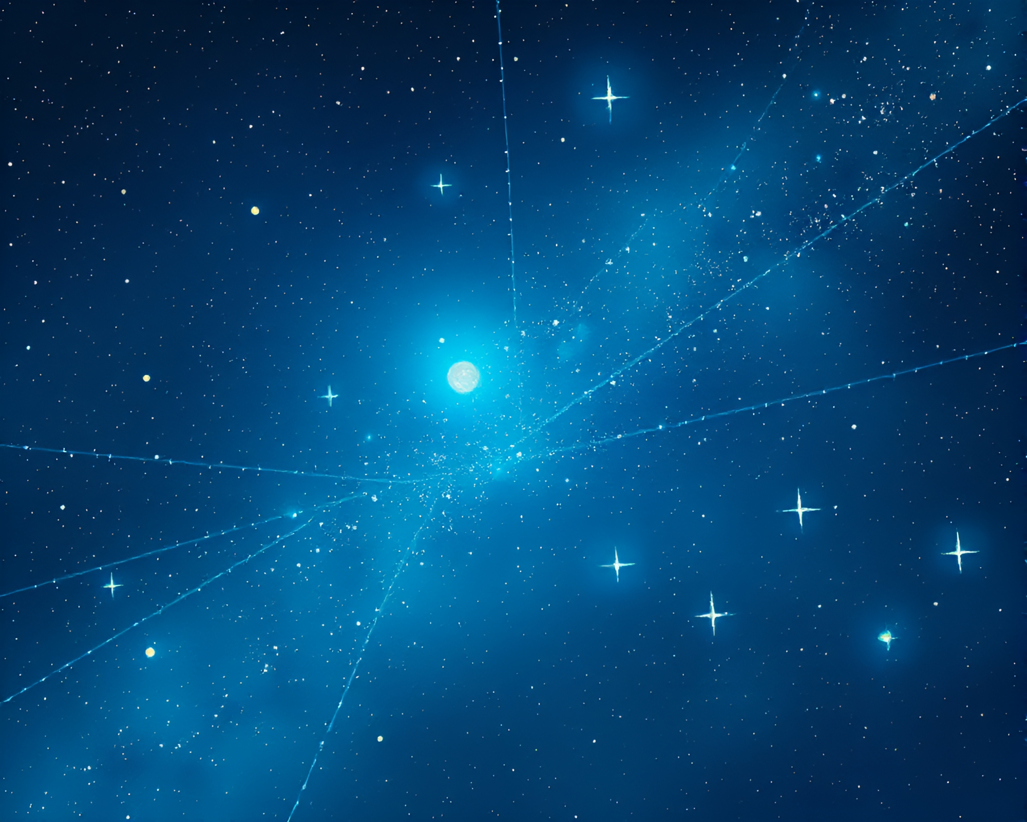 Captivating Bioluminescent Starfield Gouache Illustration – free AI stock image