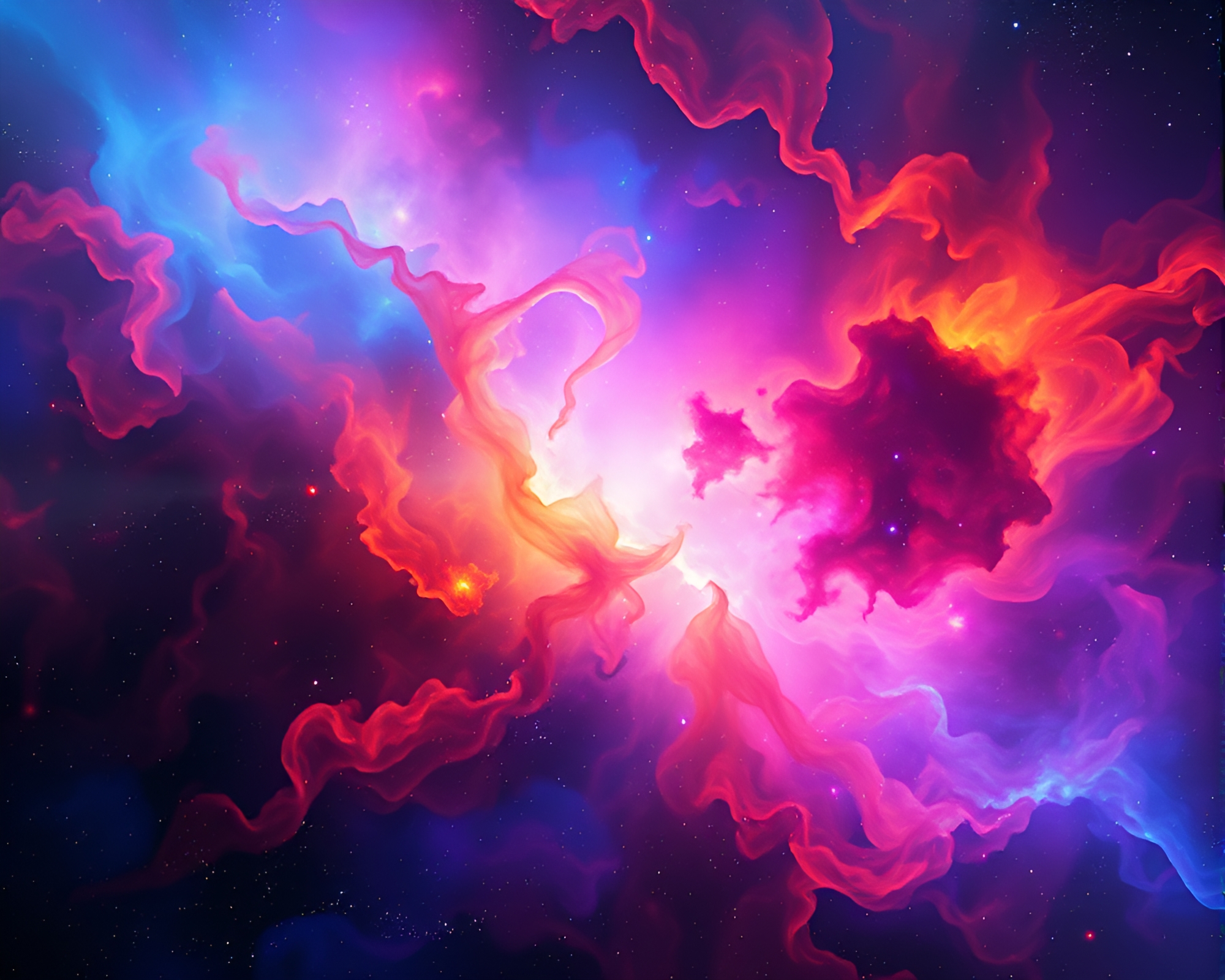 Vibrant Cosmic Nebula Captures Beauty and Chaos – free AI stock image