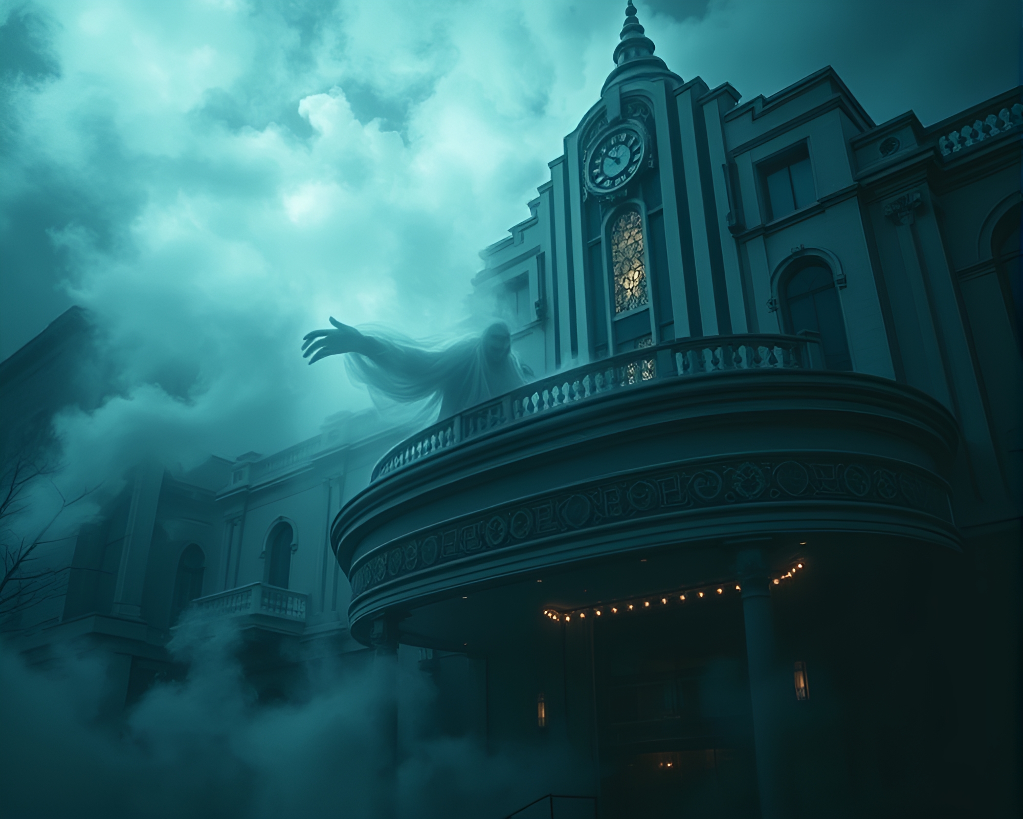 Phantom Haunting Art Deco Opera House – free AI stock image
