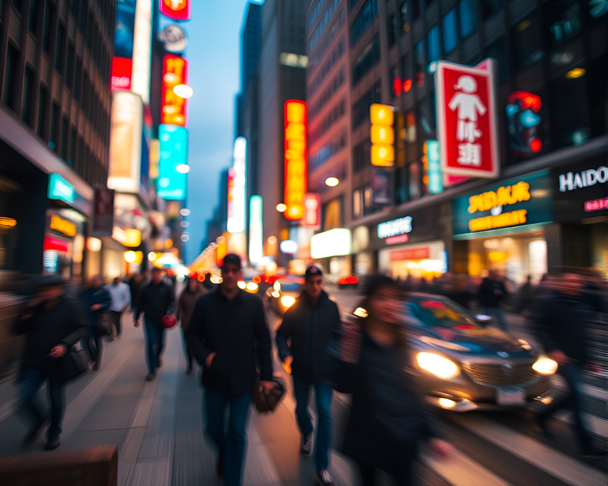 Ethereal Time-Lapse: Urban Life in Dreamlike Macro Capture – free AI stock image