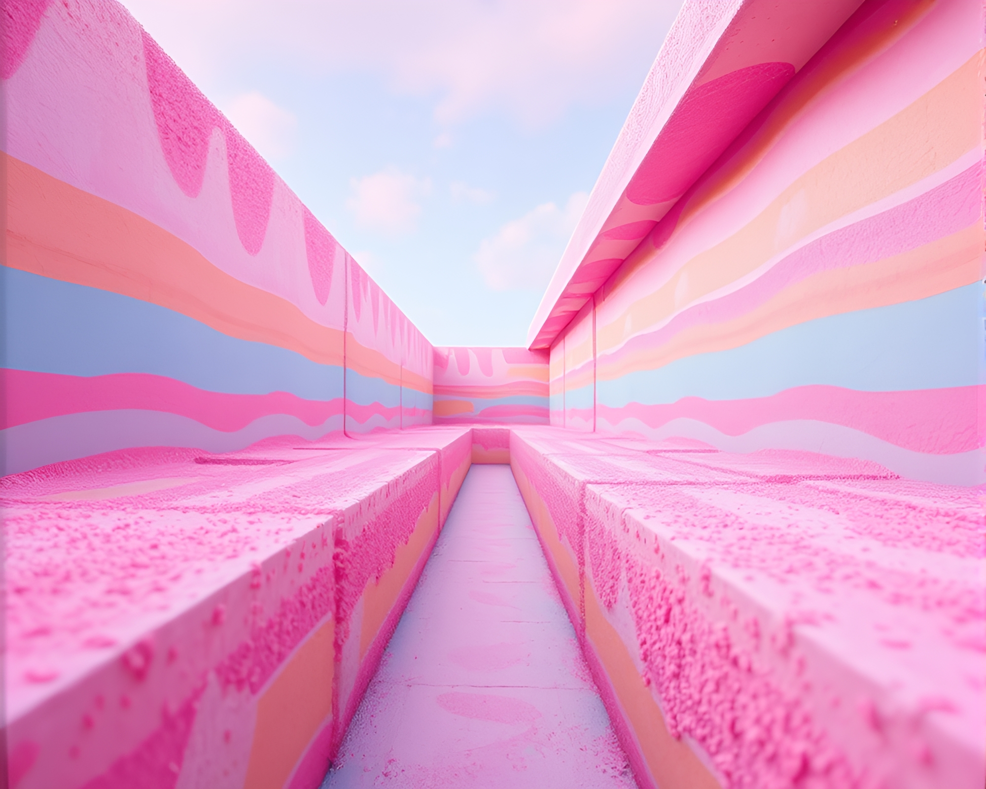Whimsical Candy-Colored Maze Illustration – free AI stock image