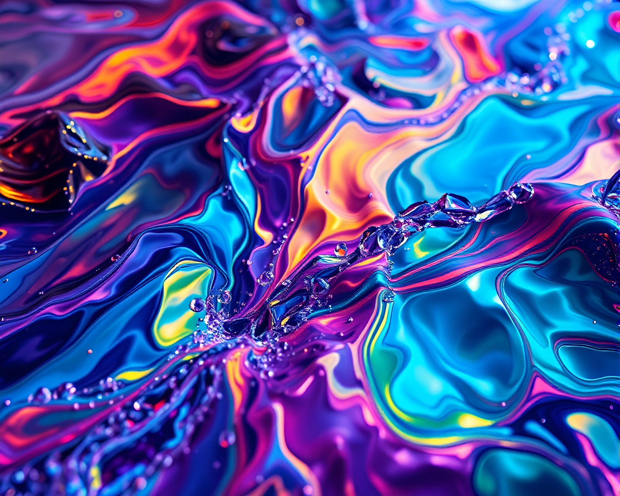 Energetic Contemporary Art: Liquid Mercury River Showcase – free AI stock image